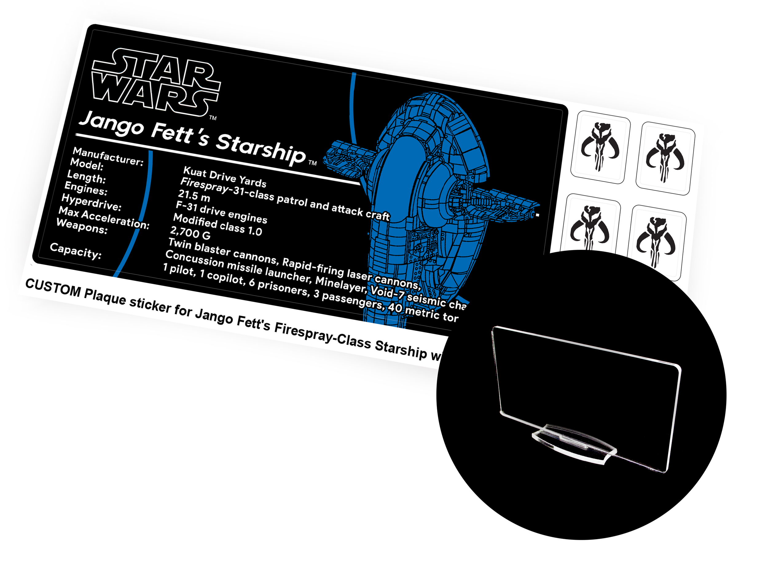 Lego sticker 75409 Jango Fett's Firespray-Class Starship