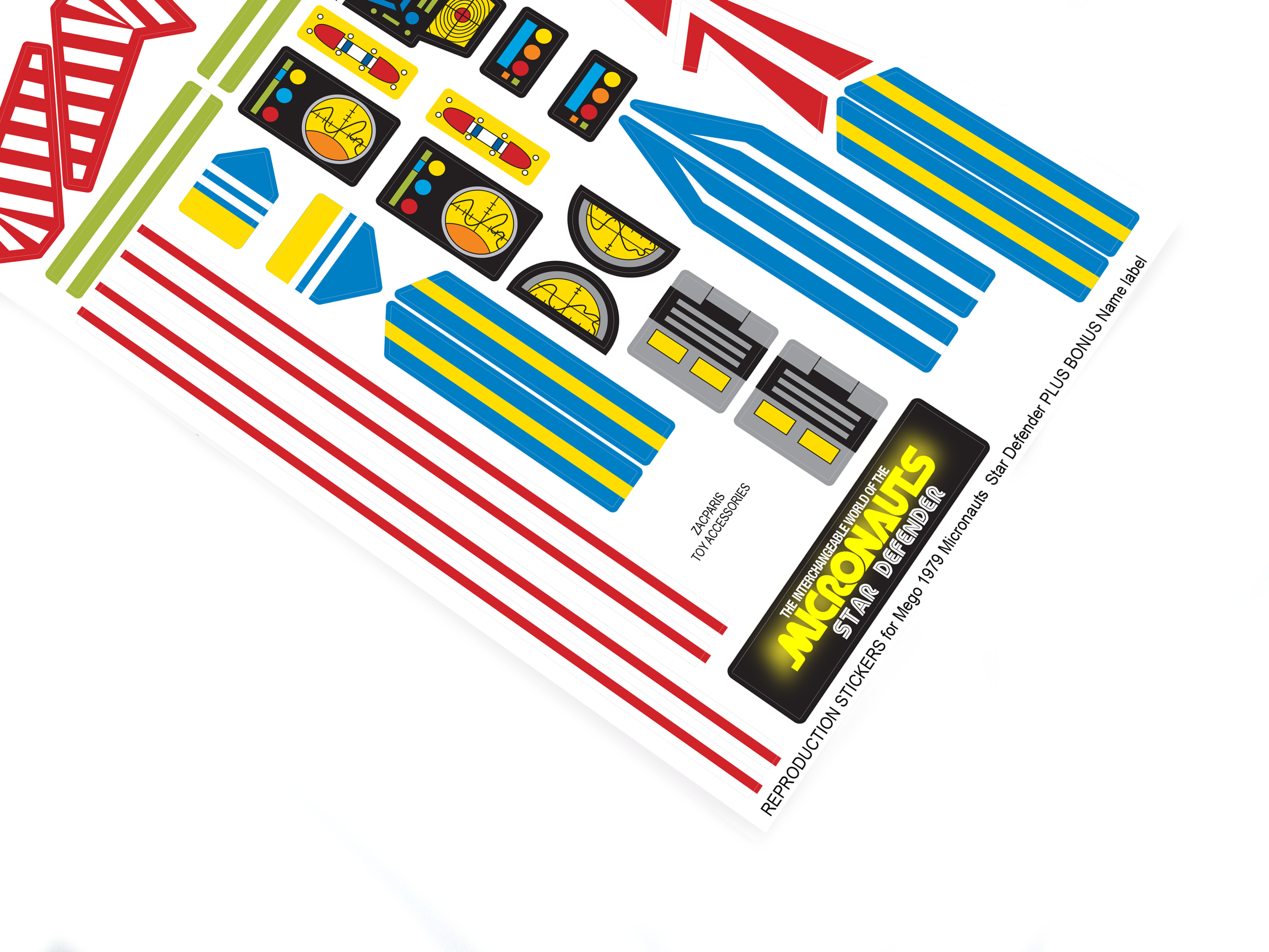 Mego 1979 Microman Micronauts Star Defender stickers