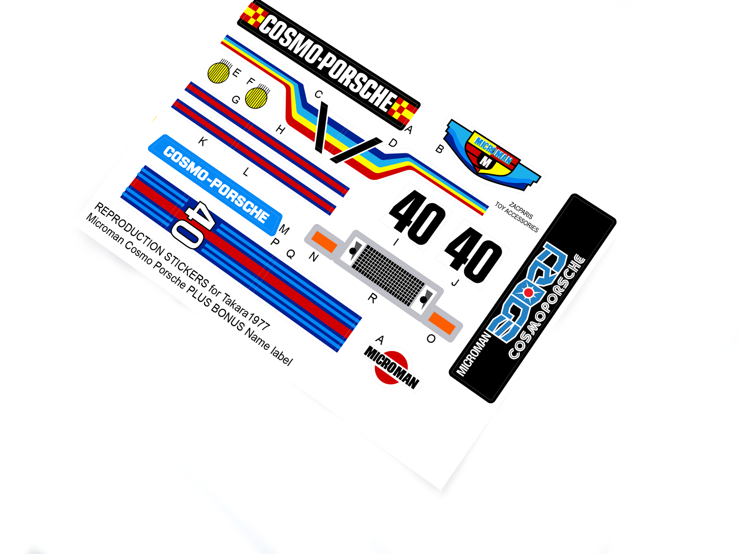 Takara 1977 Microman Cosmo Porsche stickers