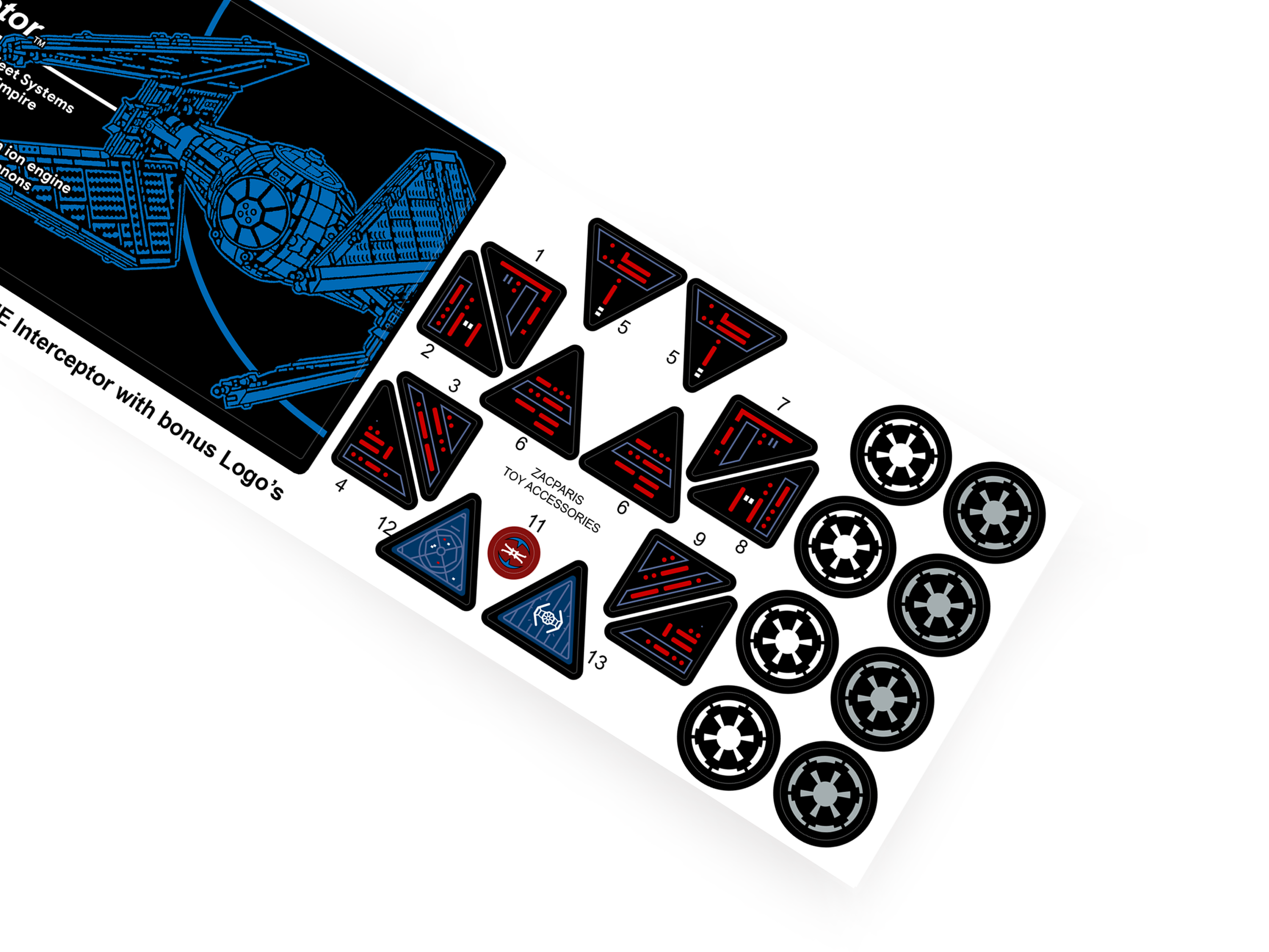 Lego 75382 Tie Interceptor stickers