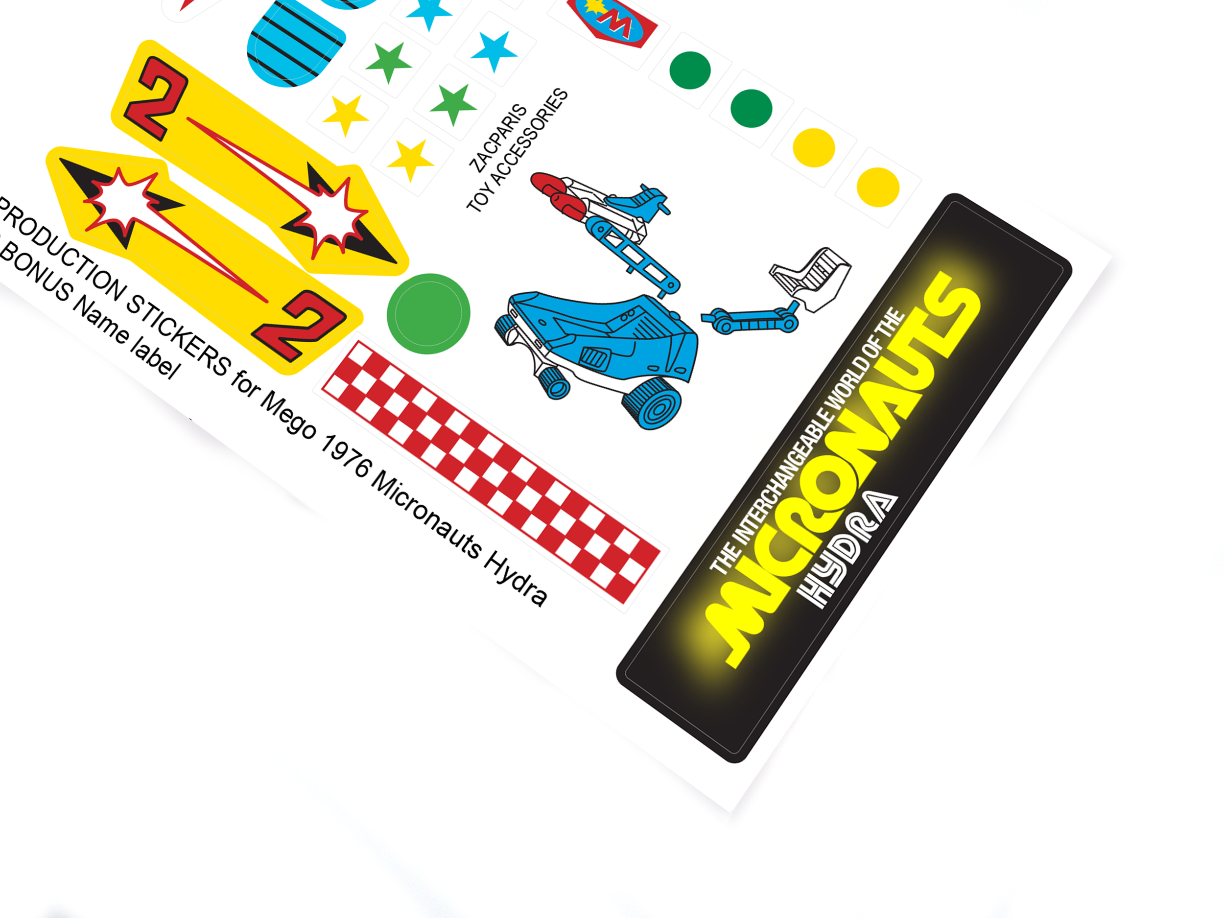Mego 1976 Microman Micronauts Hydra stickers