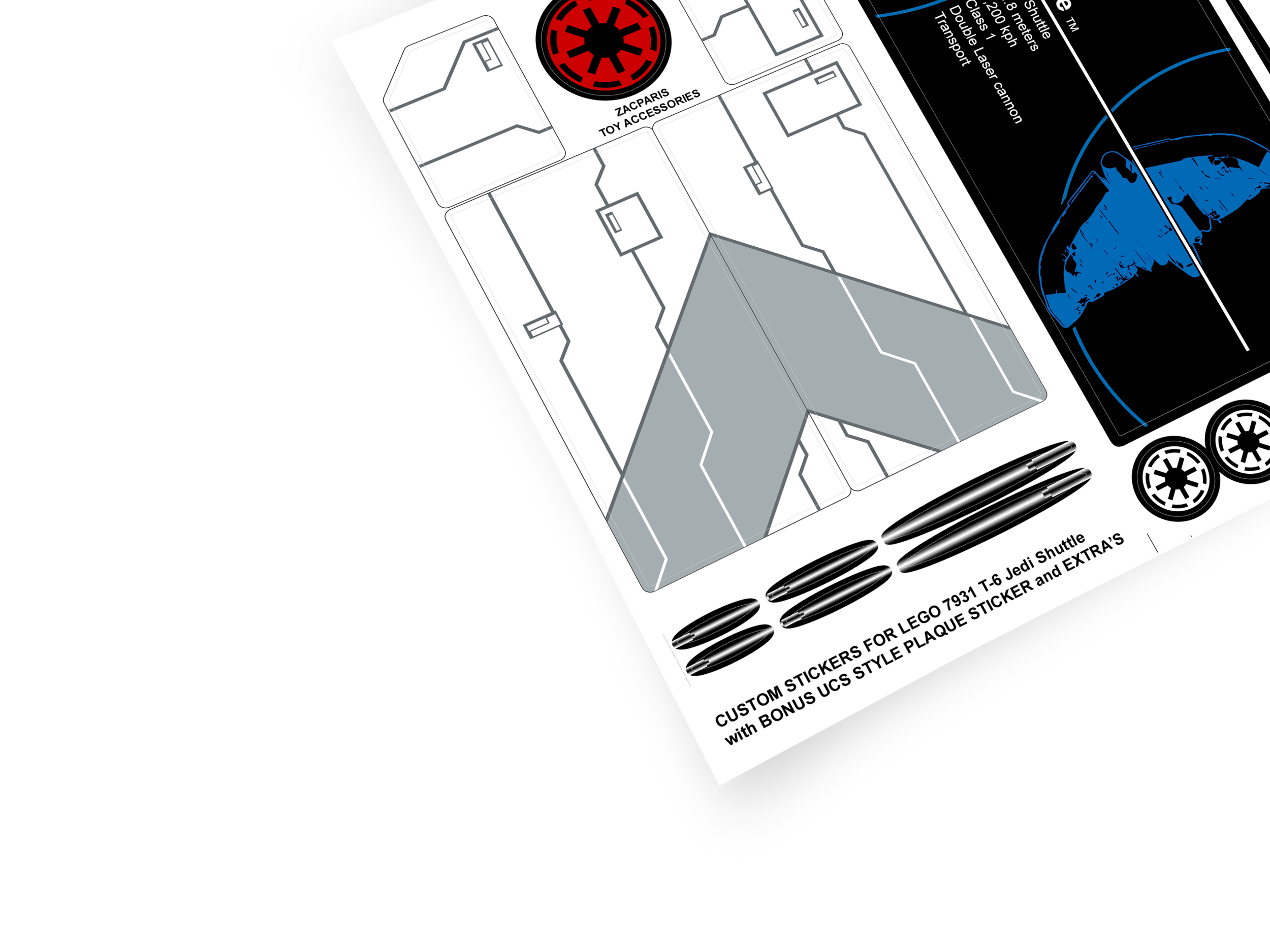 Lego 7931 T-6 Jedi Shuttle stickers
