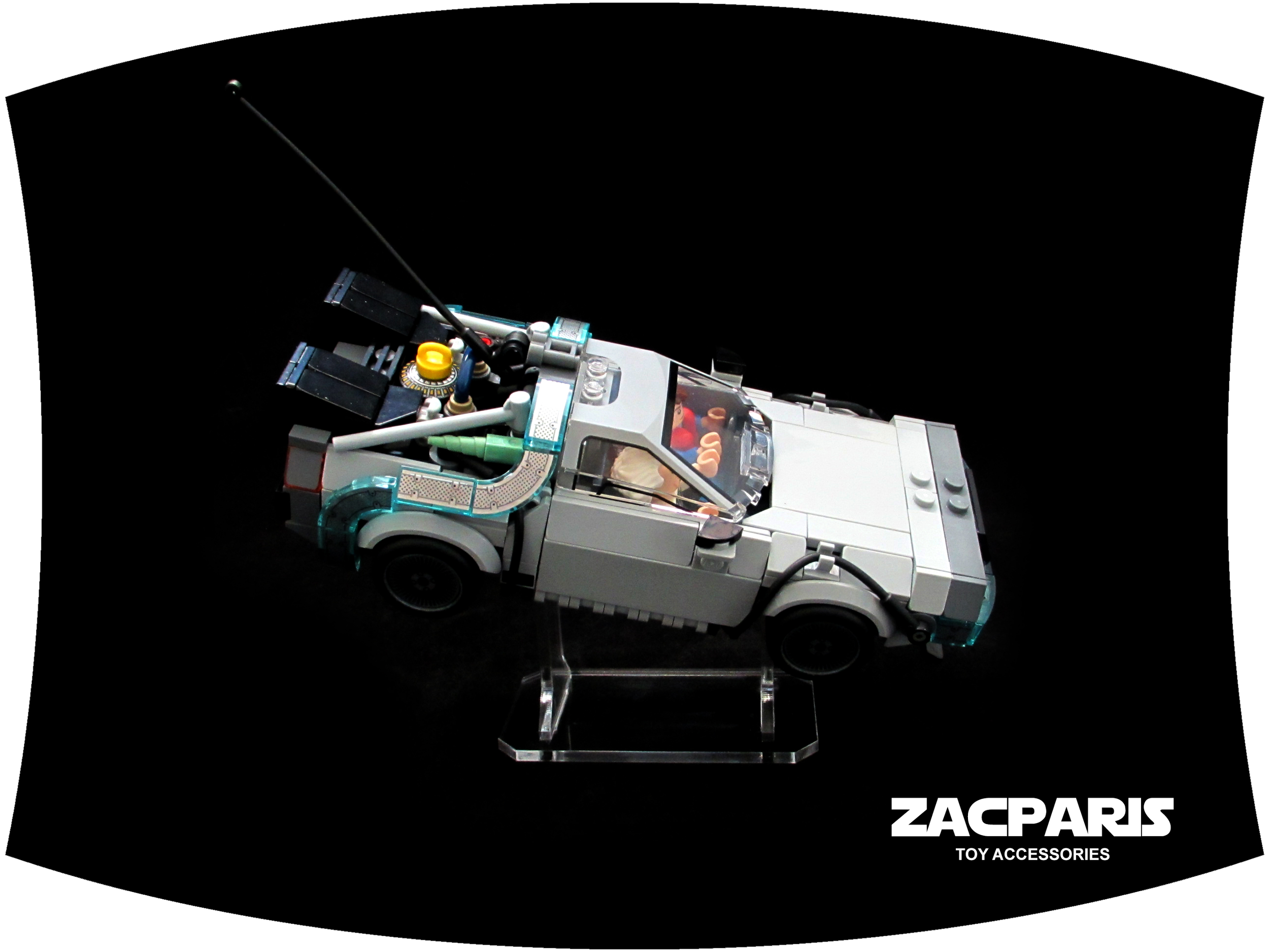 Lego 77256 Time Machine from Back to the Future DeLorean display stand