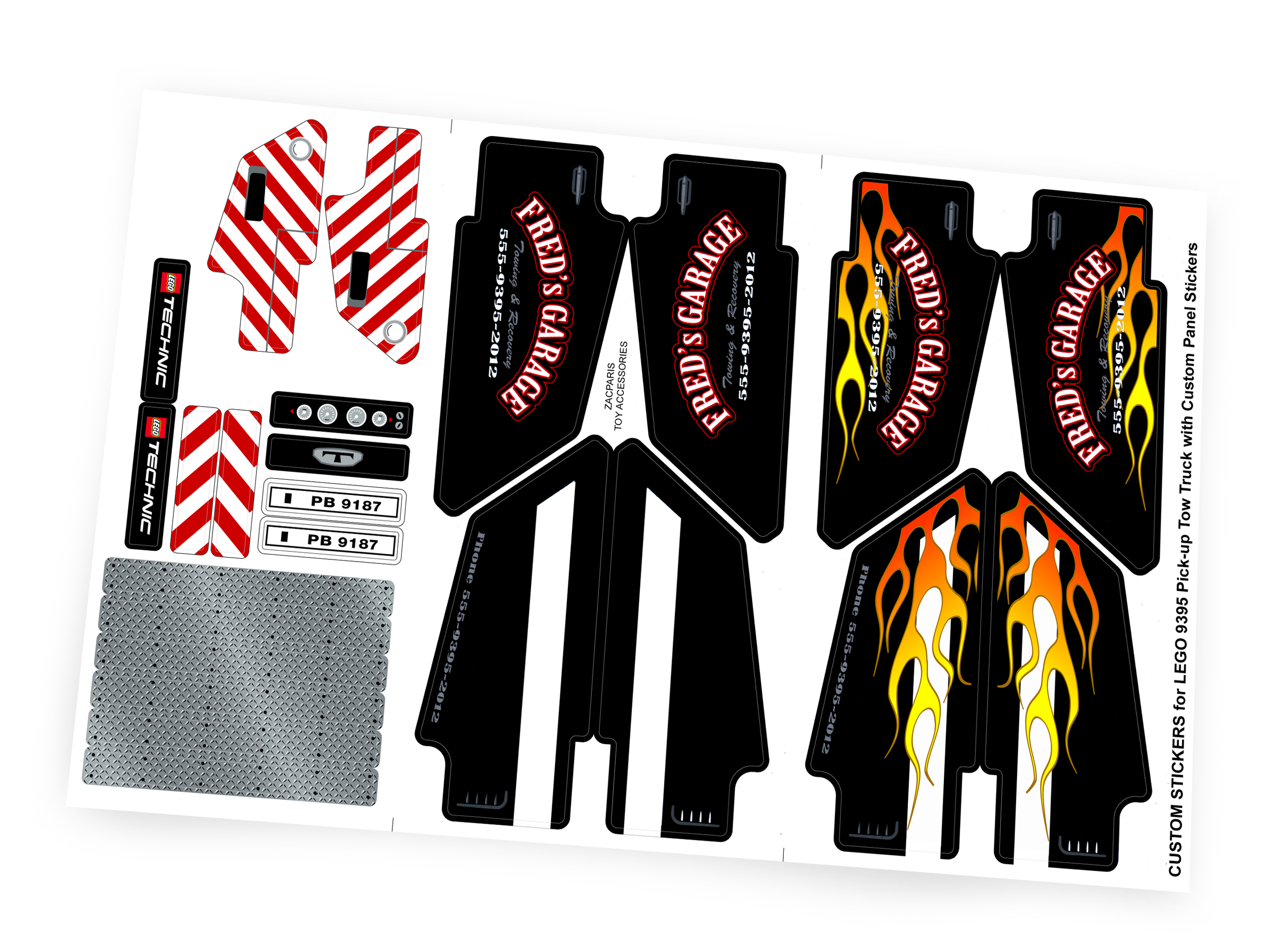 Custom stickers for Set 9395 Pick-Up Tow Truck with Bonus!