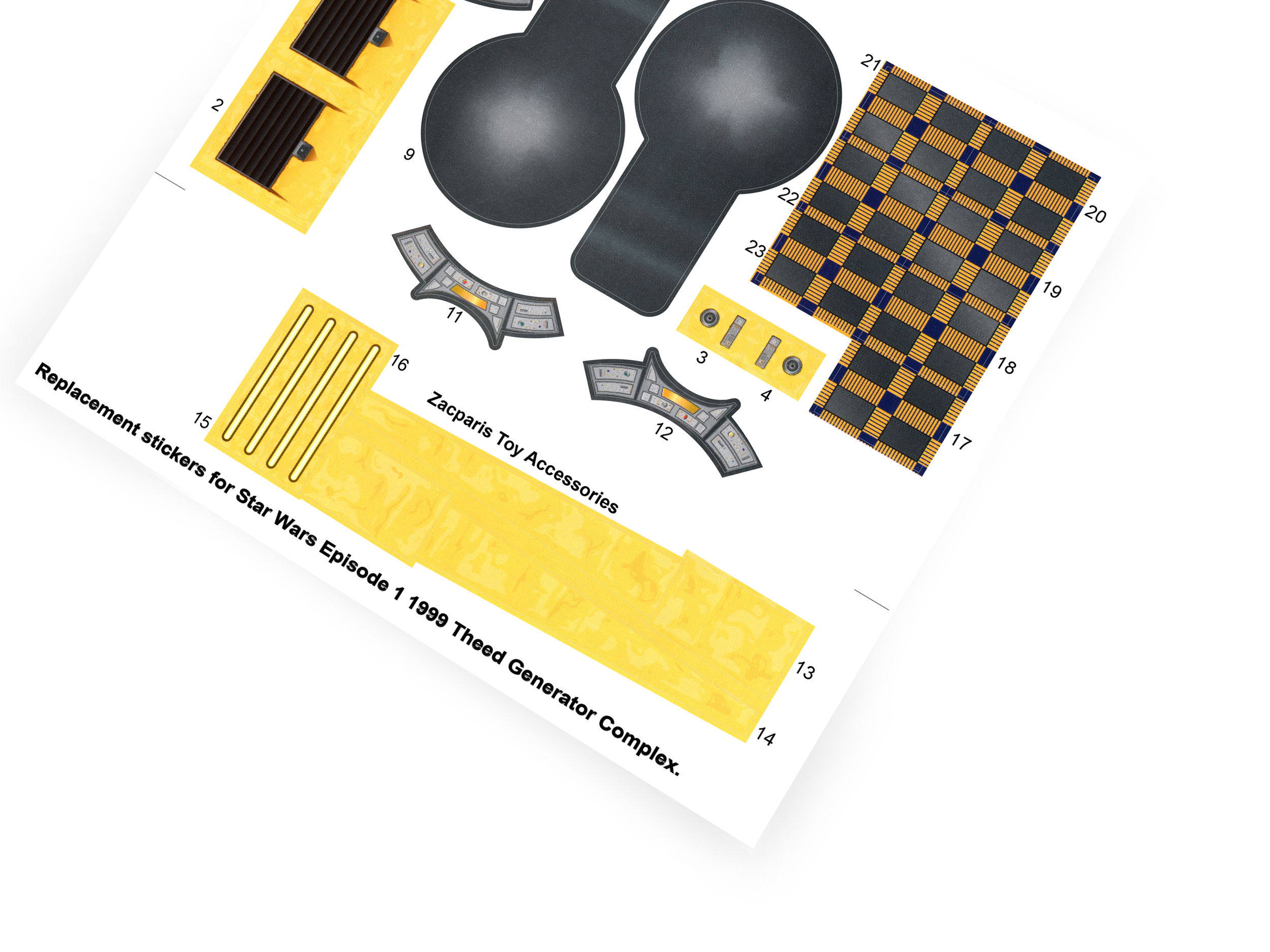 Hasbro Episode 1 Theed Generator Complex stickers