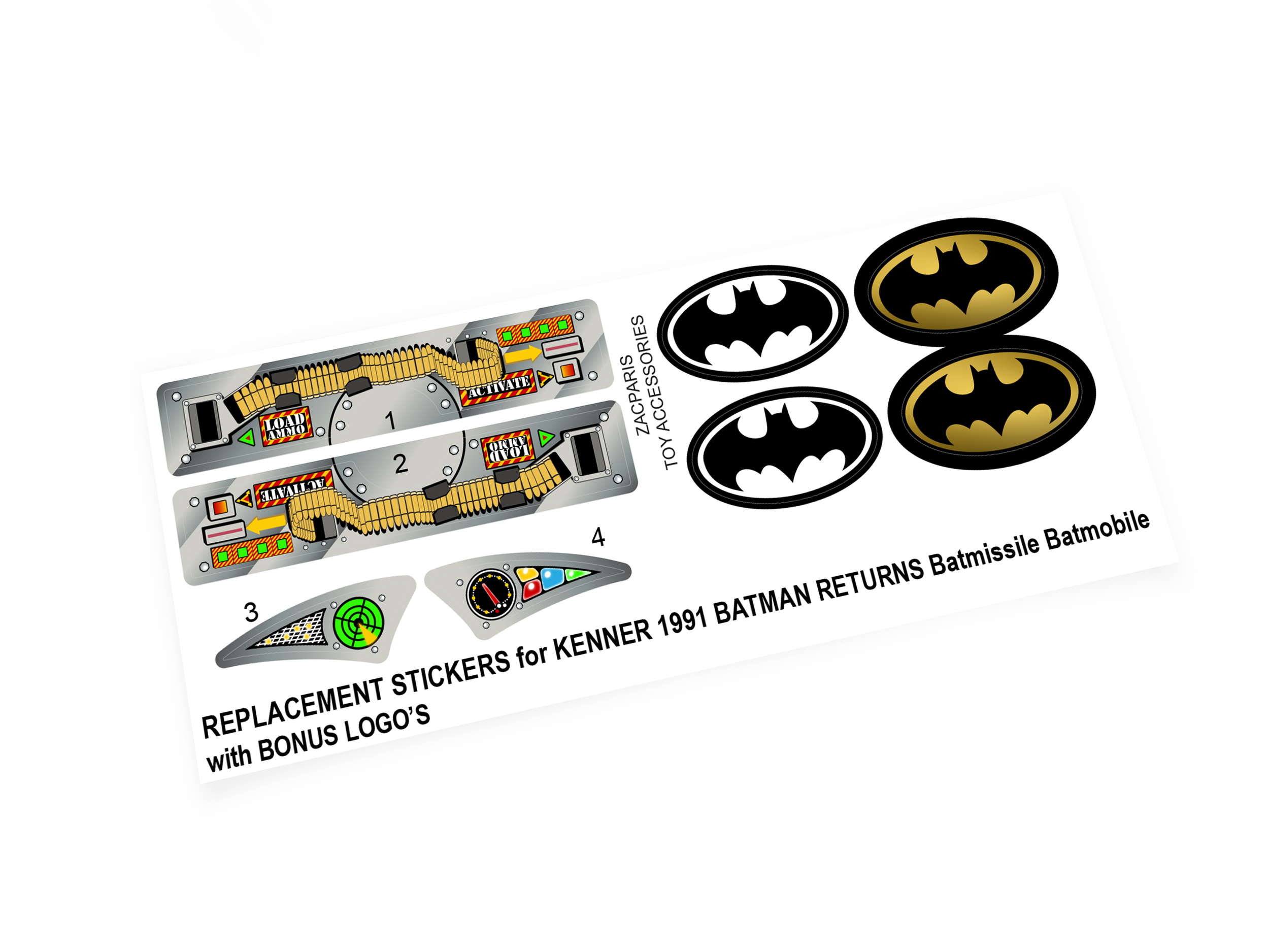 Kenner Batmissile Batmobile Batman Returns STICKER