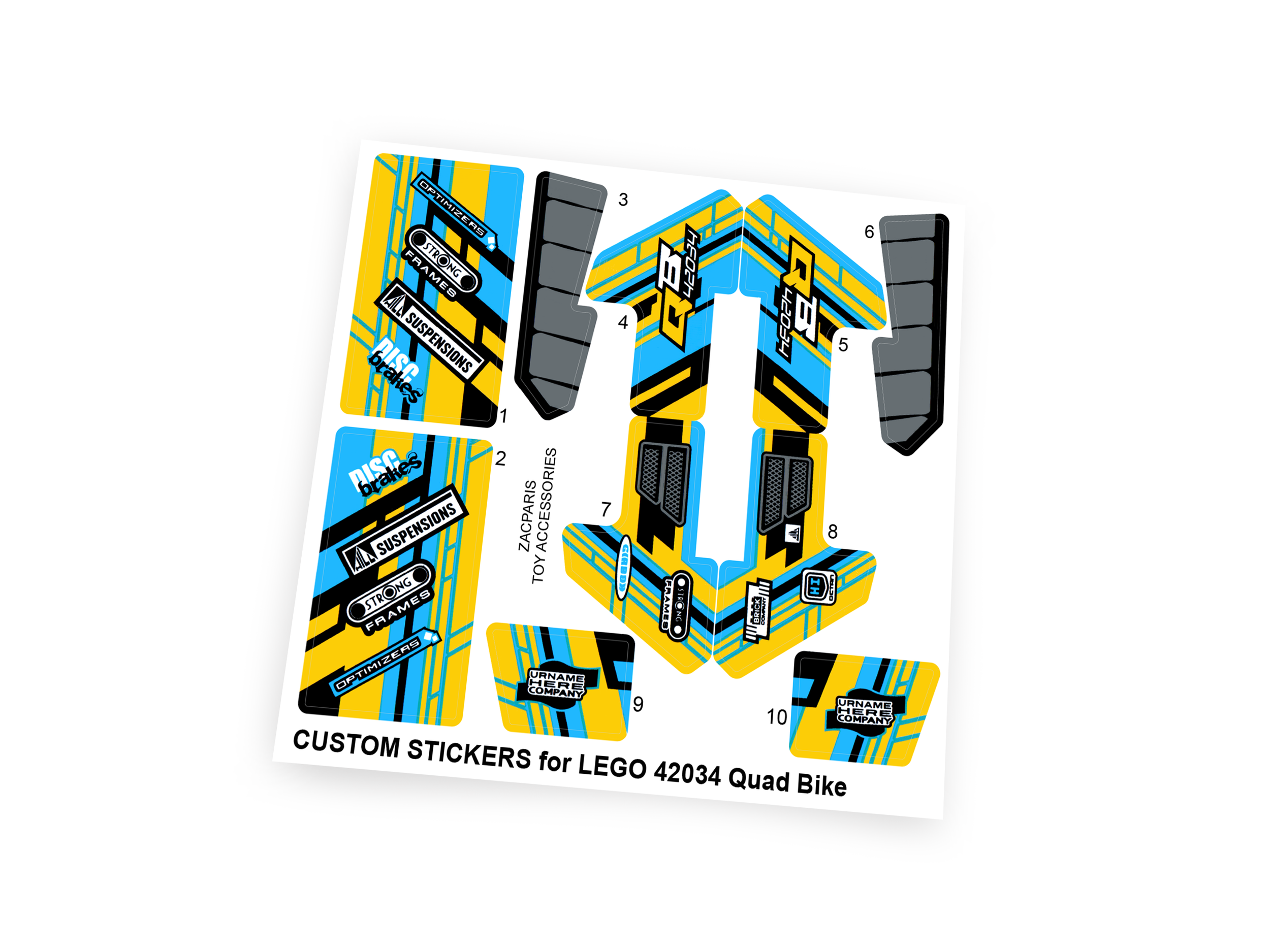 Custom stickers for Set 42034 Quad Bike