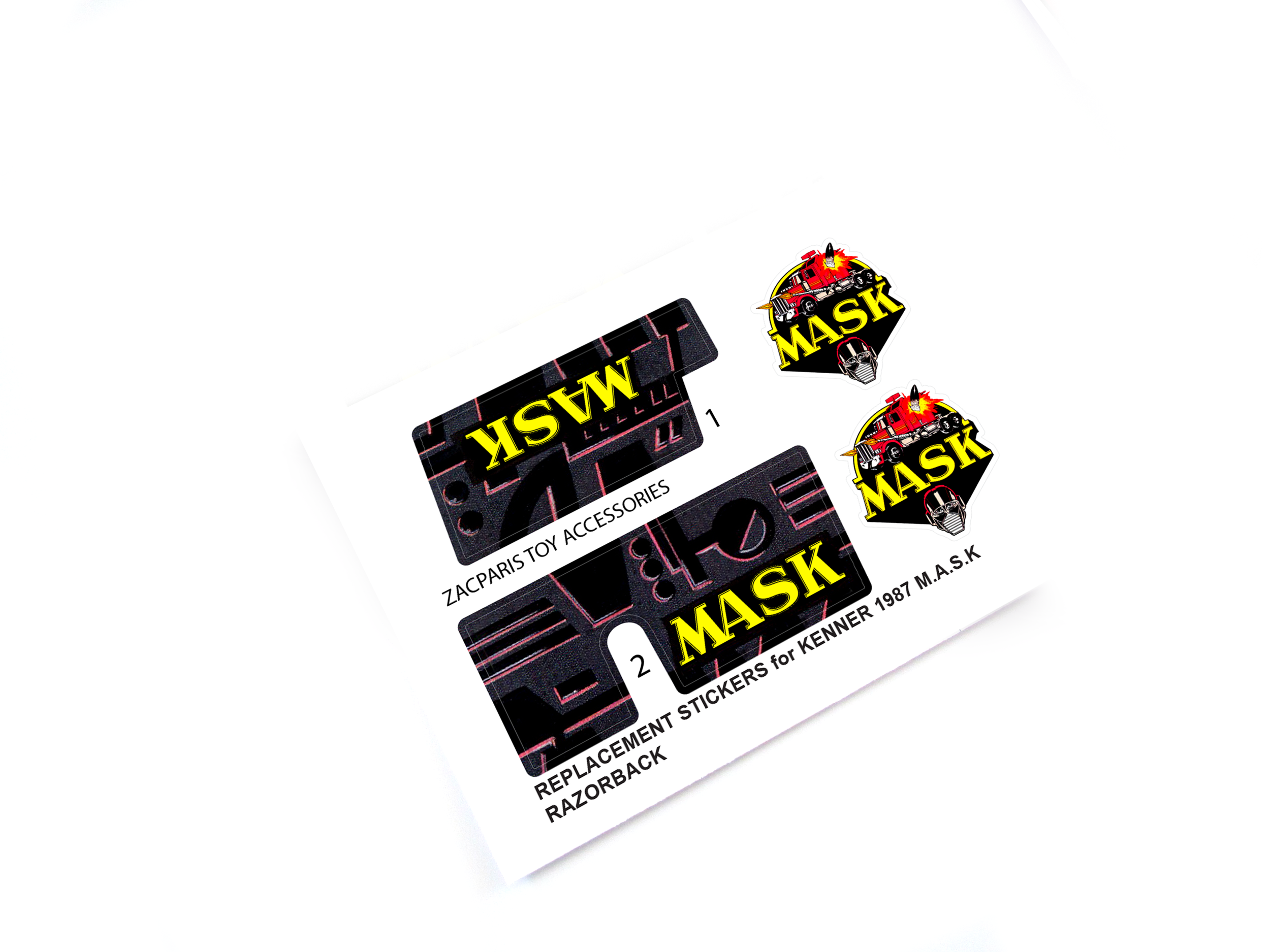 Kenner M.A.S.K Razorback stickers