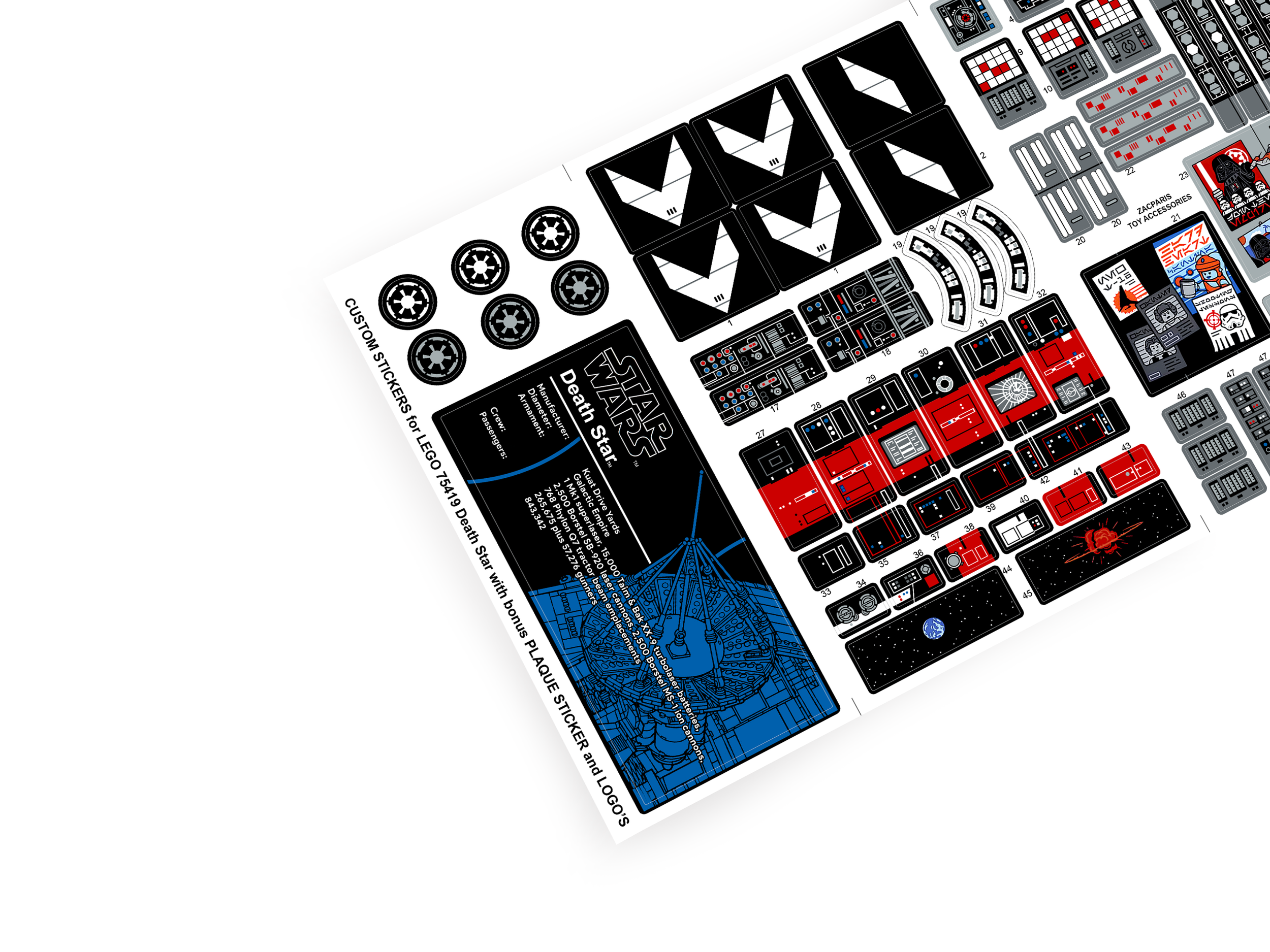 Lego 75419 UCS Death Star stickers
