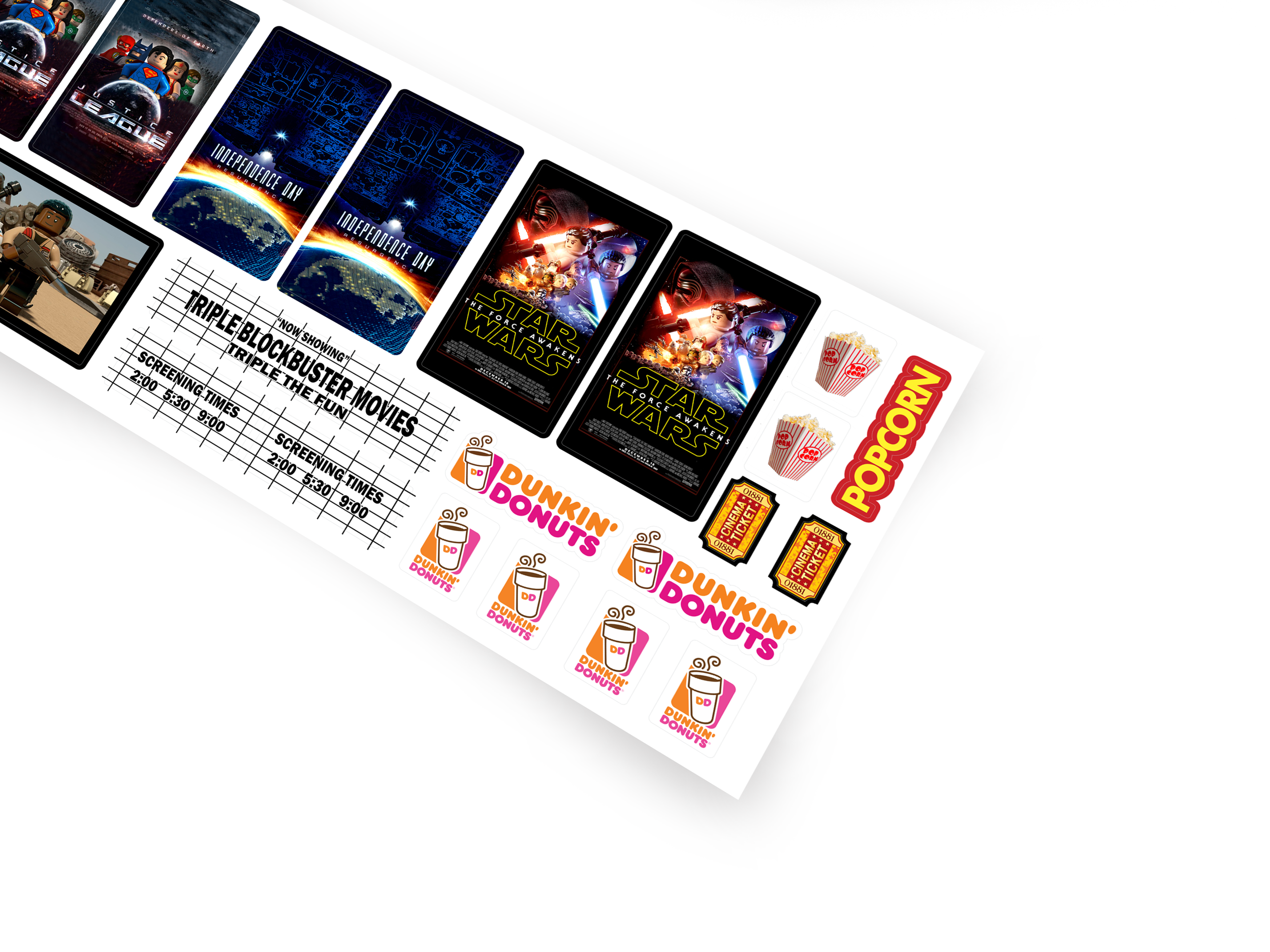 Lego 10232 Palace Cinema 10184 Town Plan sticker stickers