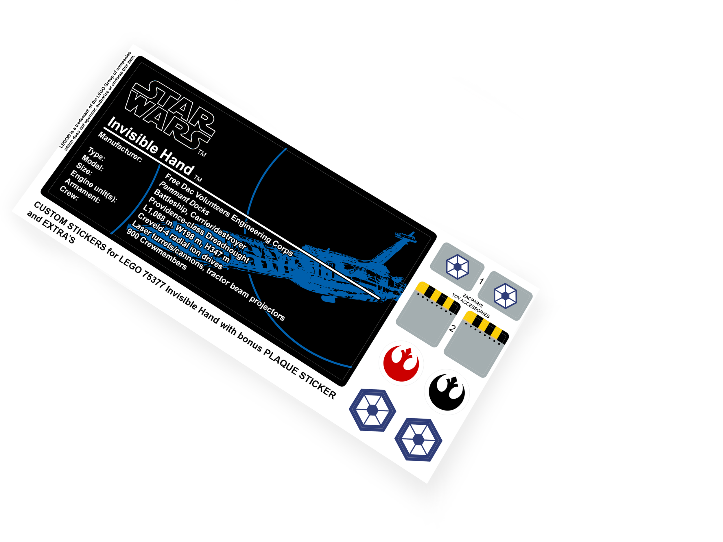 Lego 75377 Invisible Hand stickers