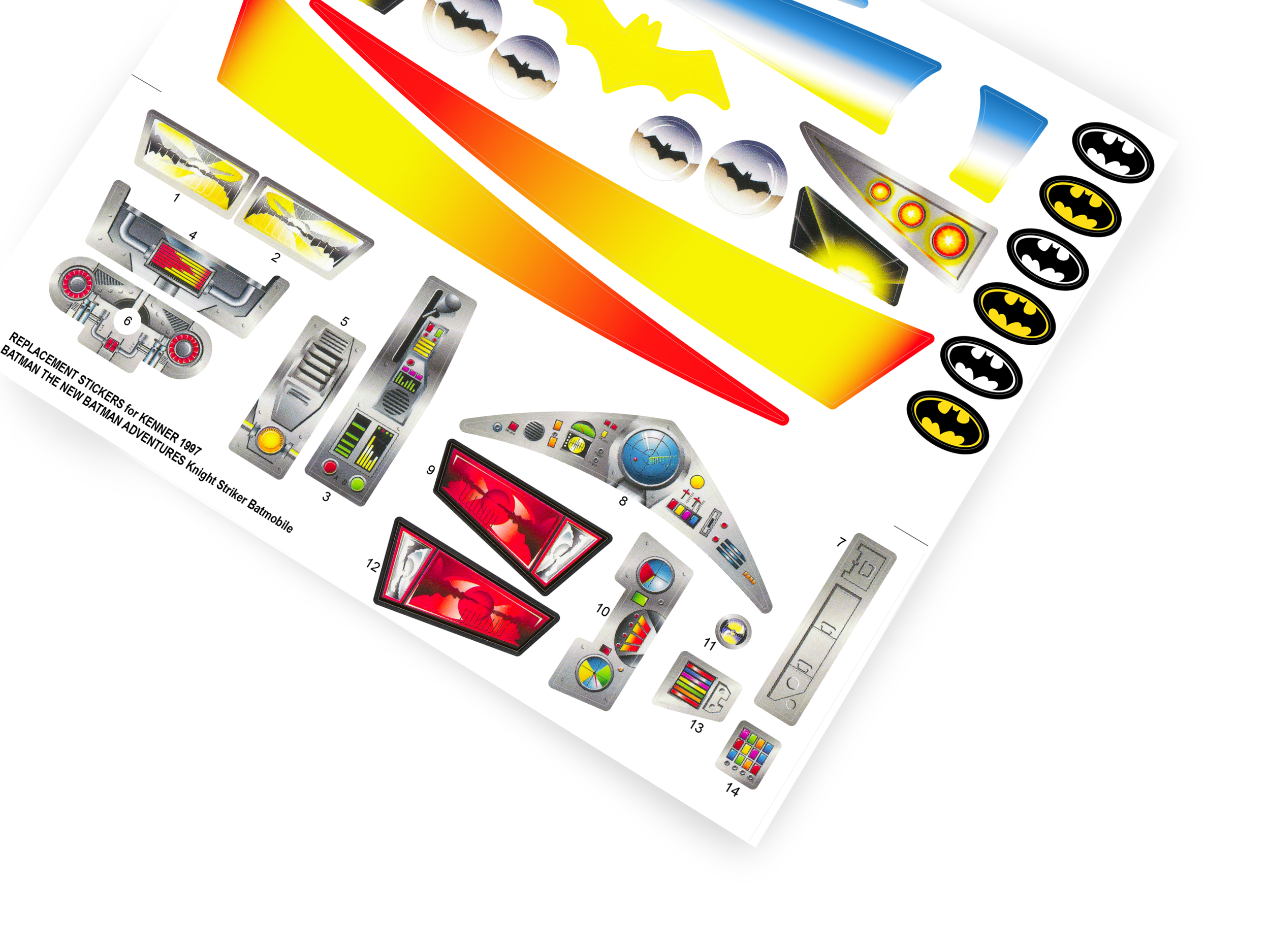 Kenner 1997 The New Batman Adventures 1997 Knight Striker Batmobile sticker