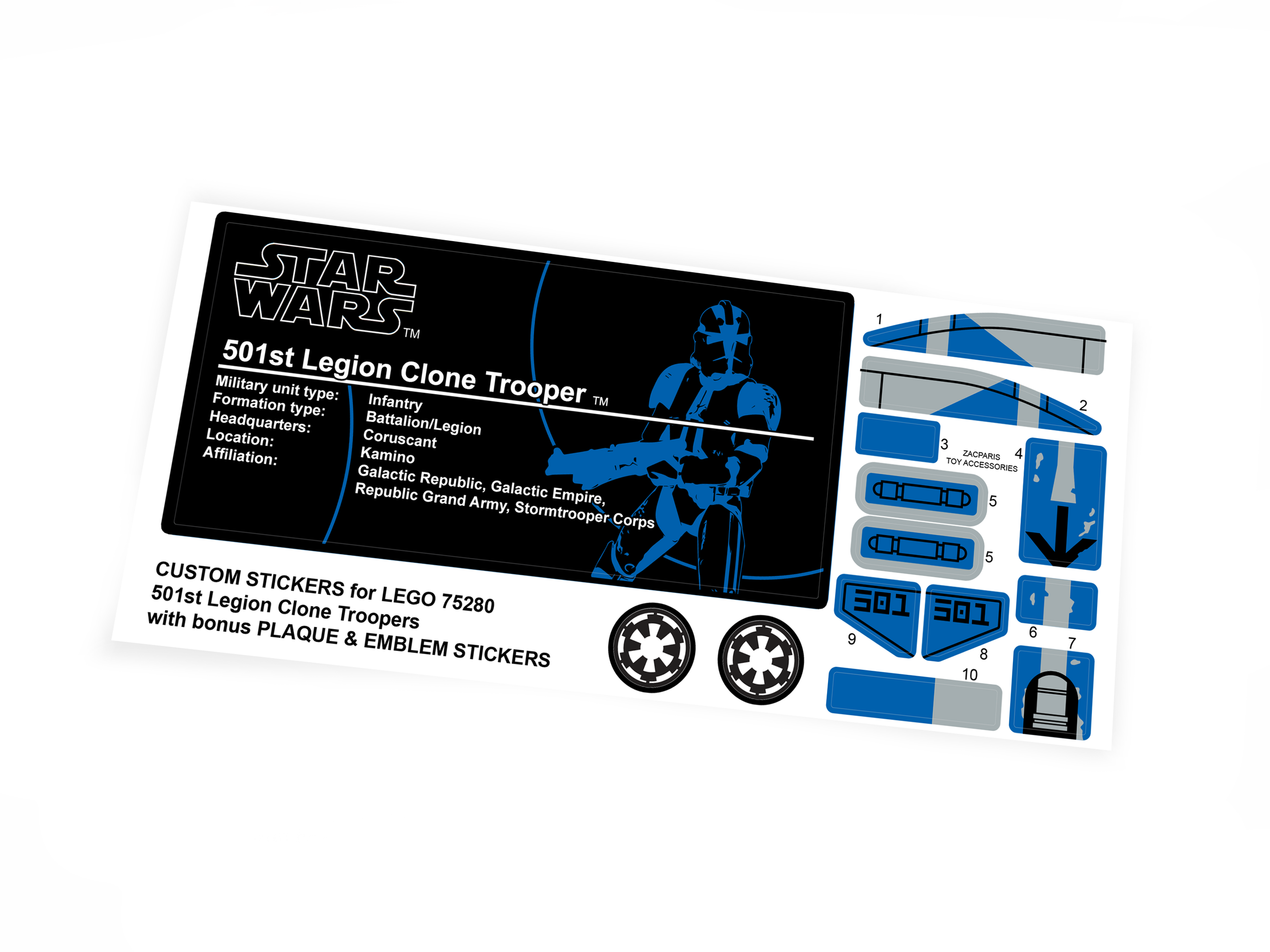 Lego 75280 501st Legion Clone Troopers sticker
