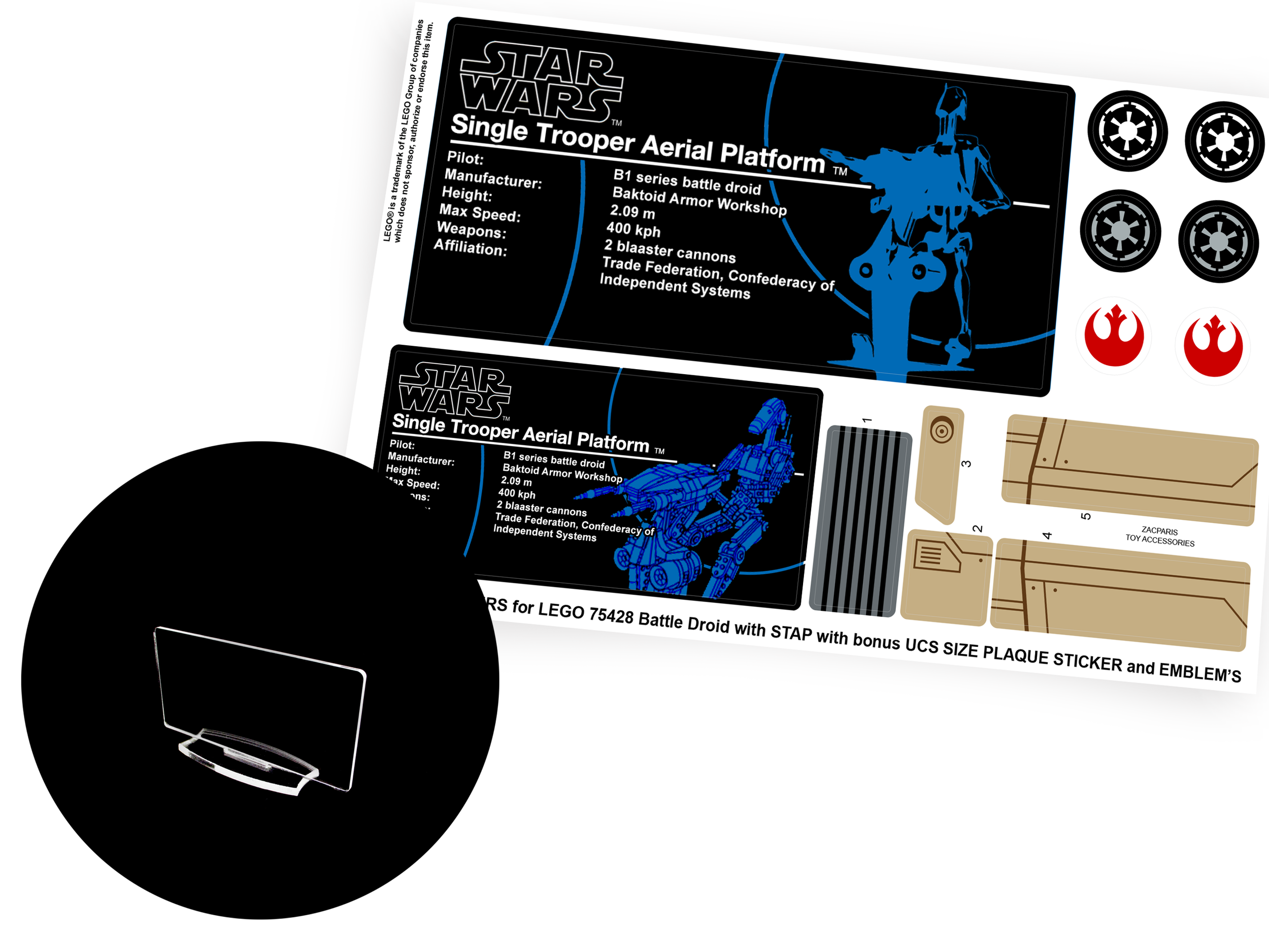 Lego 75428 Battle Droid with STAP sticker