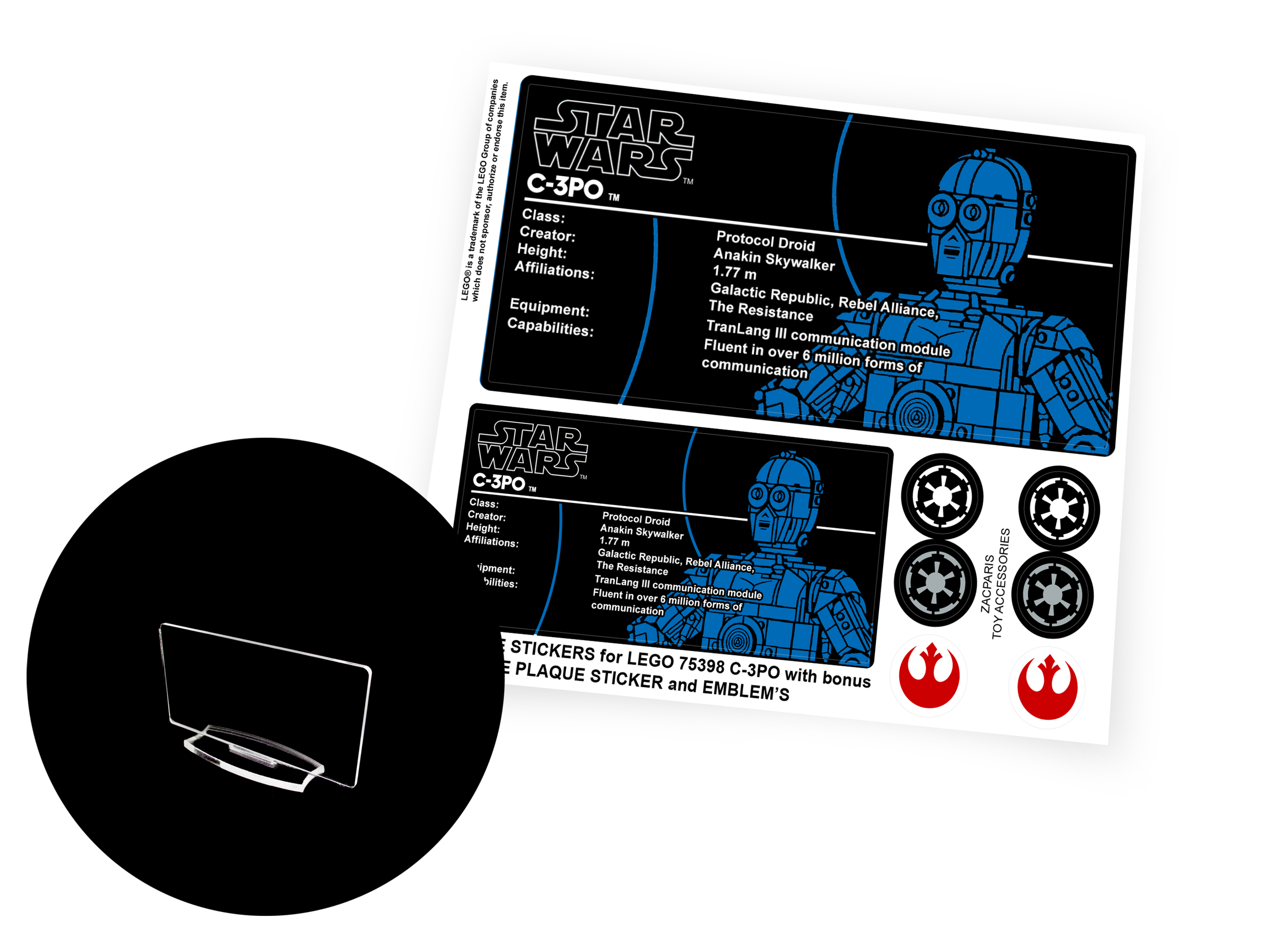 Lego 75398 C-3PO sticker