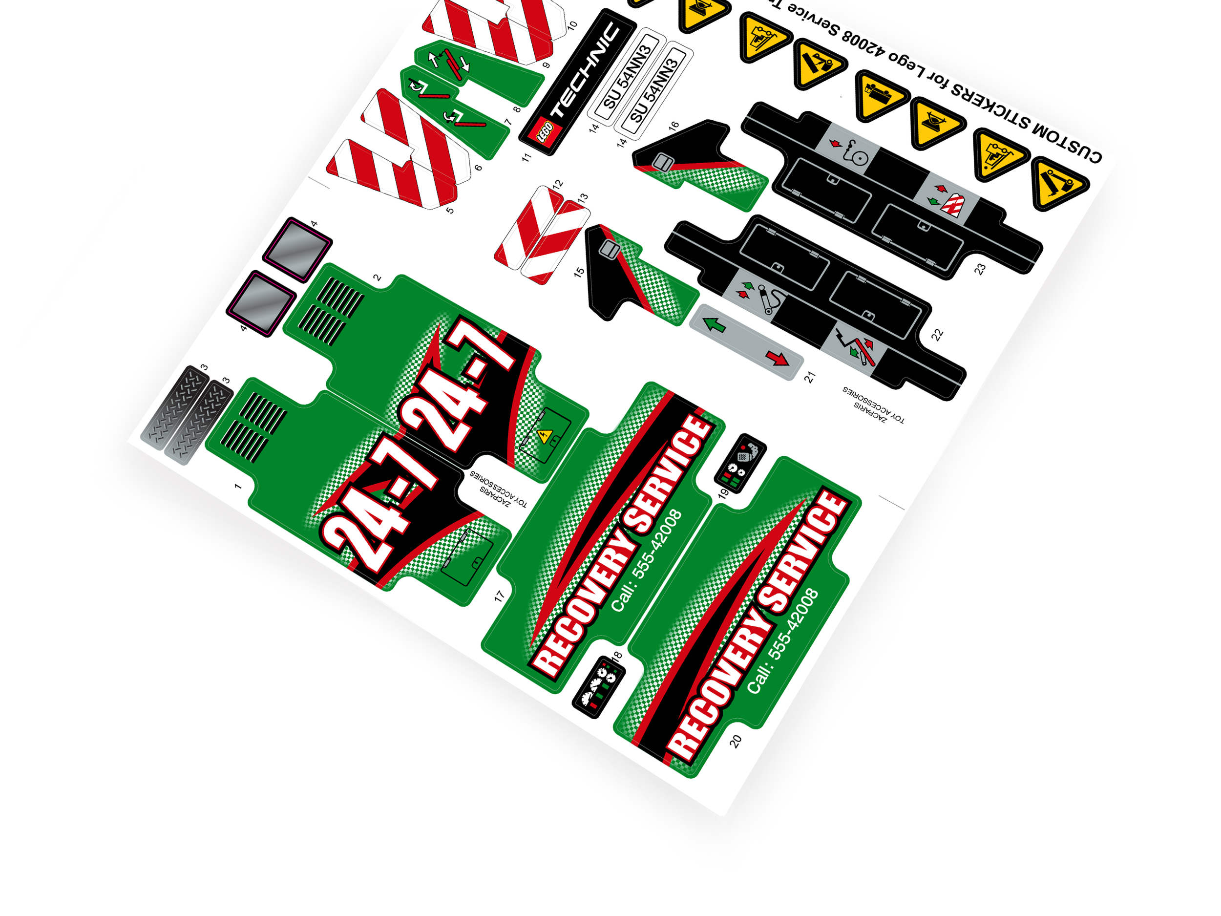 Lego 42008 Service Truck sticker