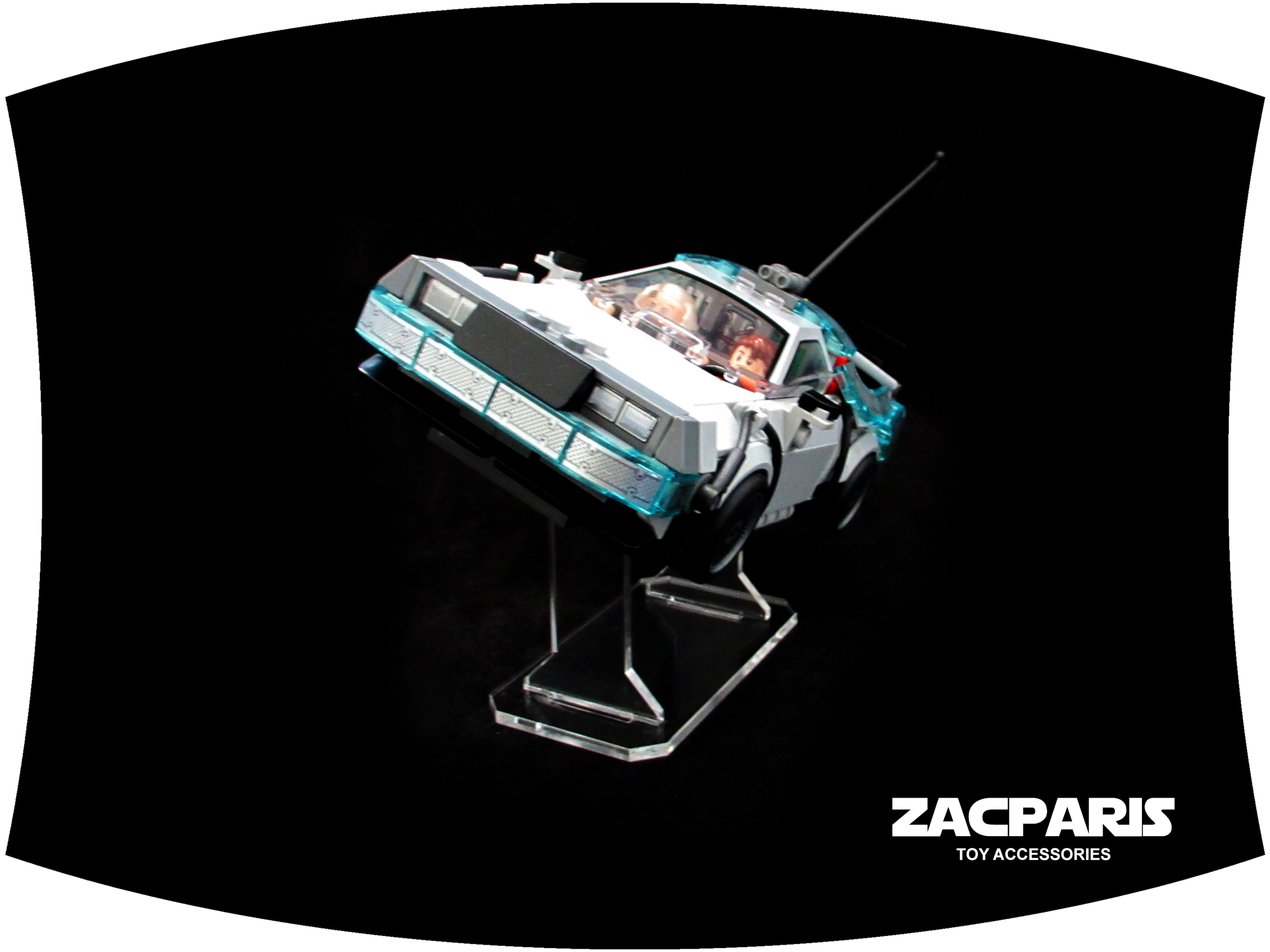 Lego 77256 Time Machine from Back to the Future DeLorean display stand