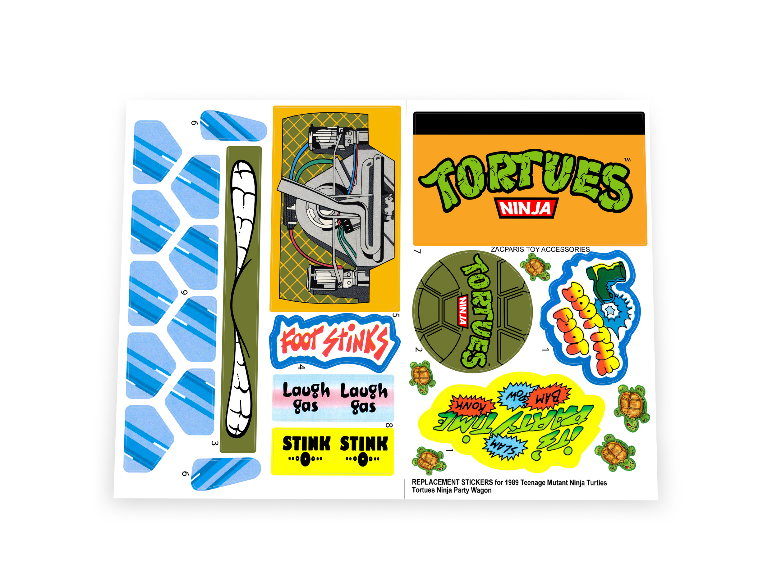 Teenage Mutant Ninja Turtles Turtle Party Wagon Van stickers - Les Tortues Ninja 'French Version'