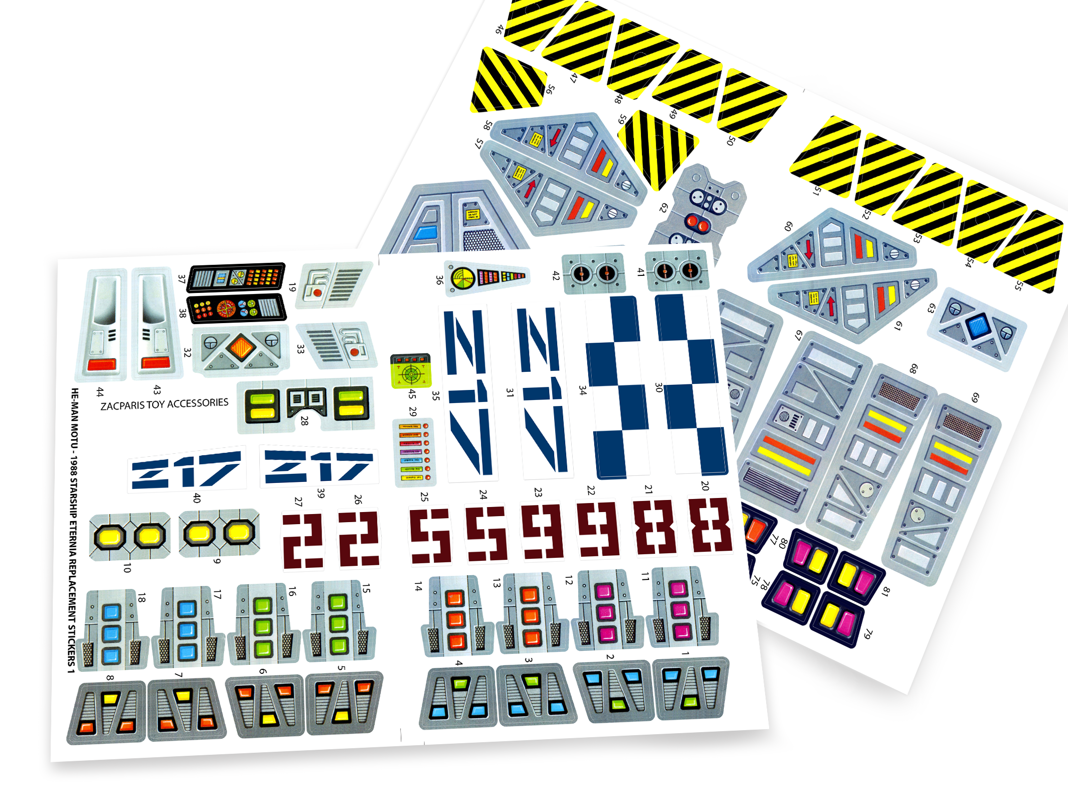 MOTU He-man Masters of the universe Starship Eternia stickers