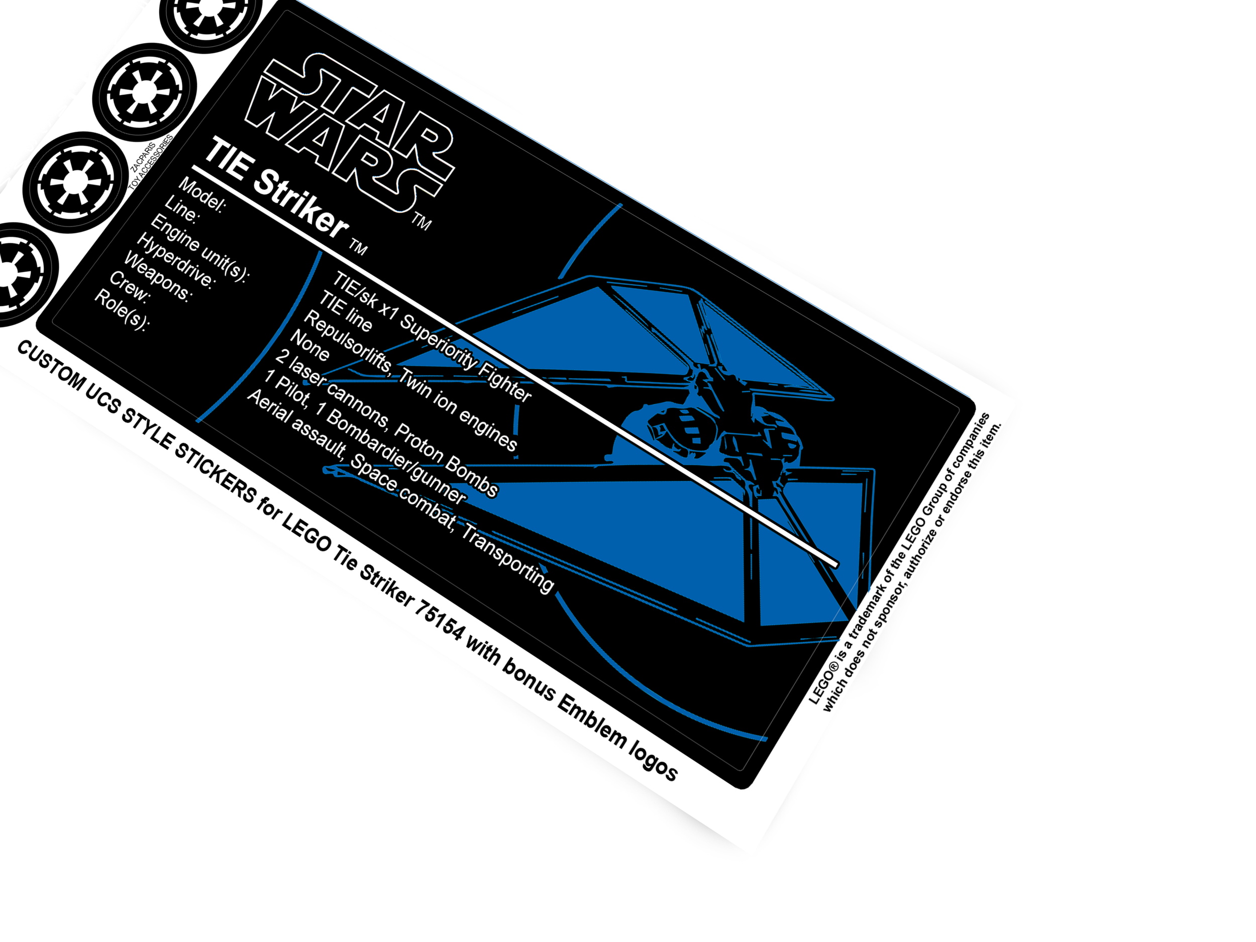 Lego 75154 TIE Striker stickers
