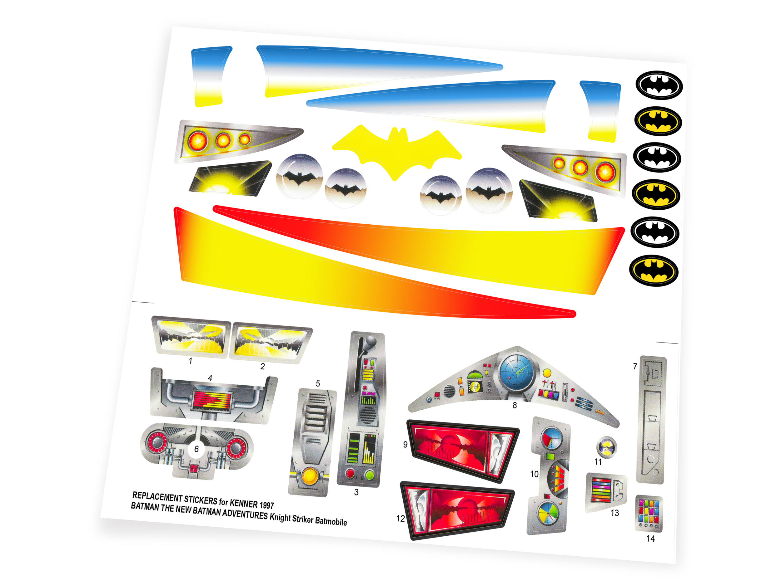 Kenner 1997 The New Batman Adventures 1997 Knight Striker Batmobile sticker