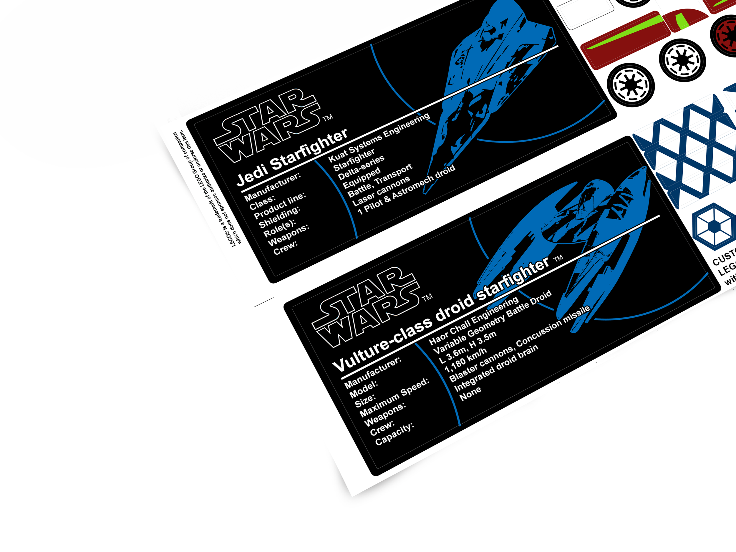 Lego 7751 Ahsoka's Starfighter stickers