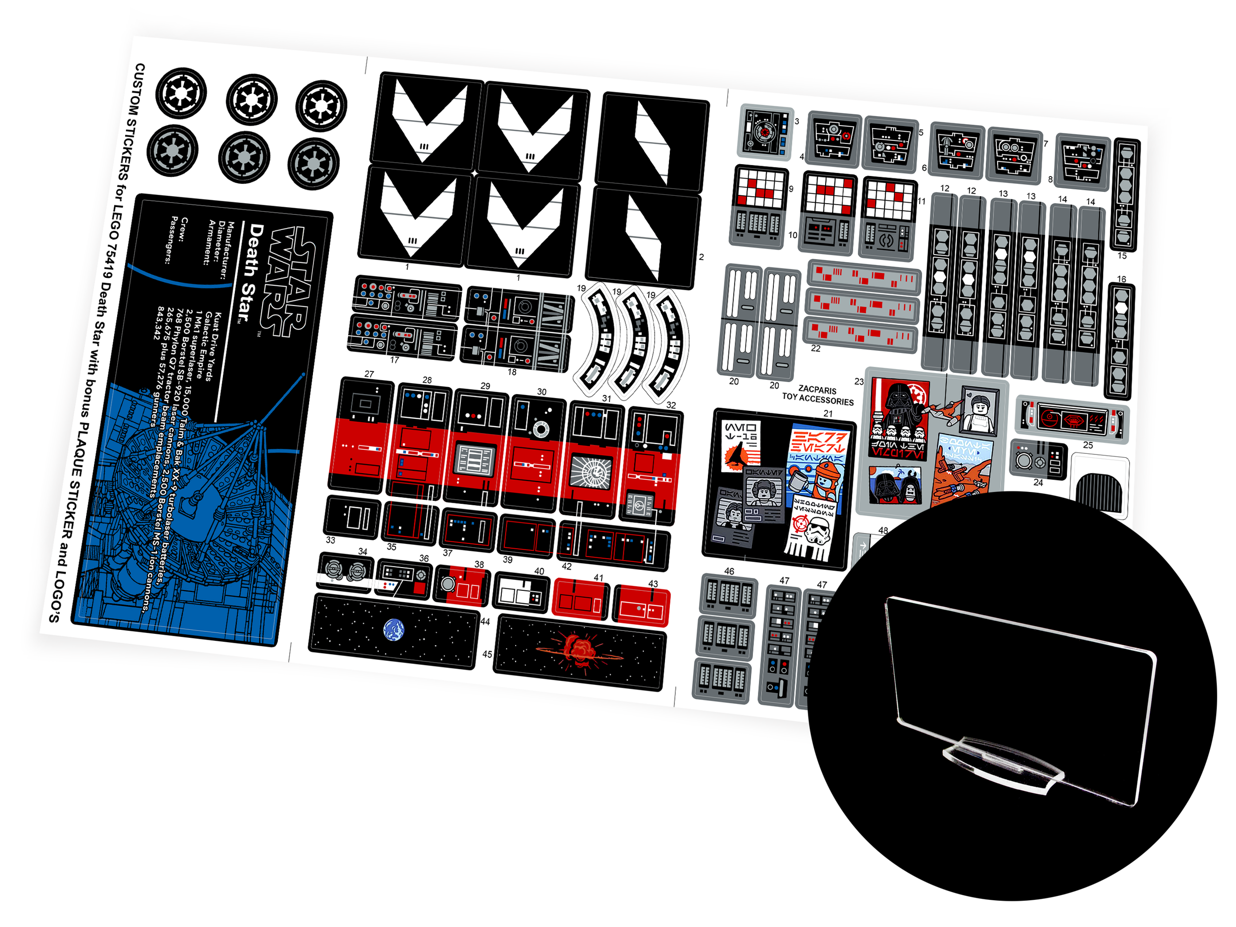 Lego 75419 UCS Death Star stickers