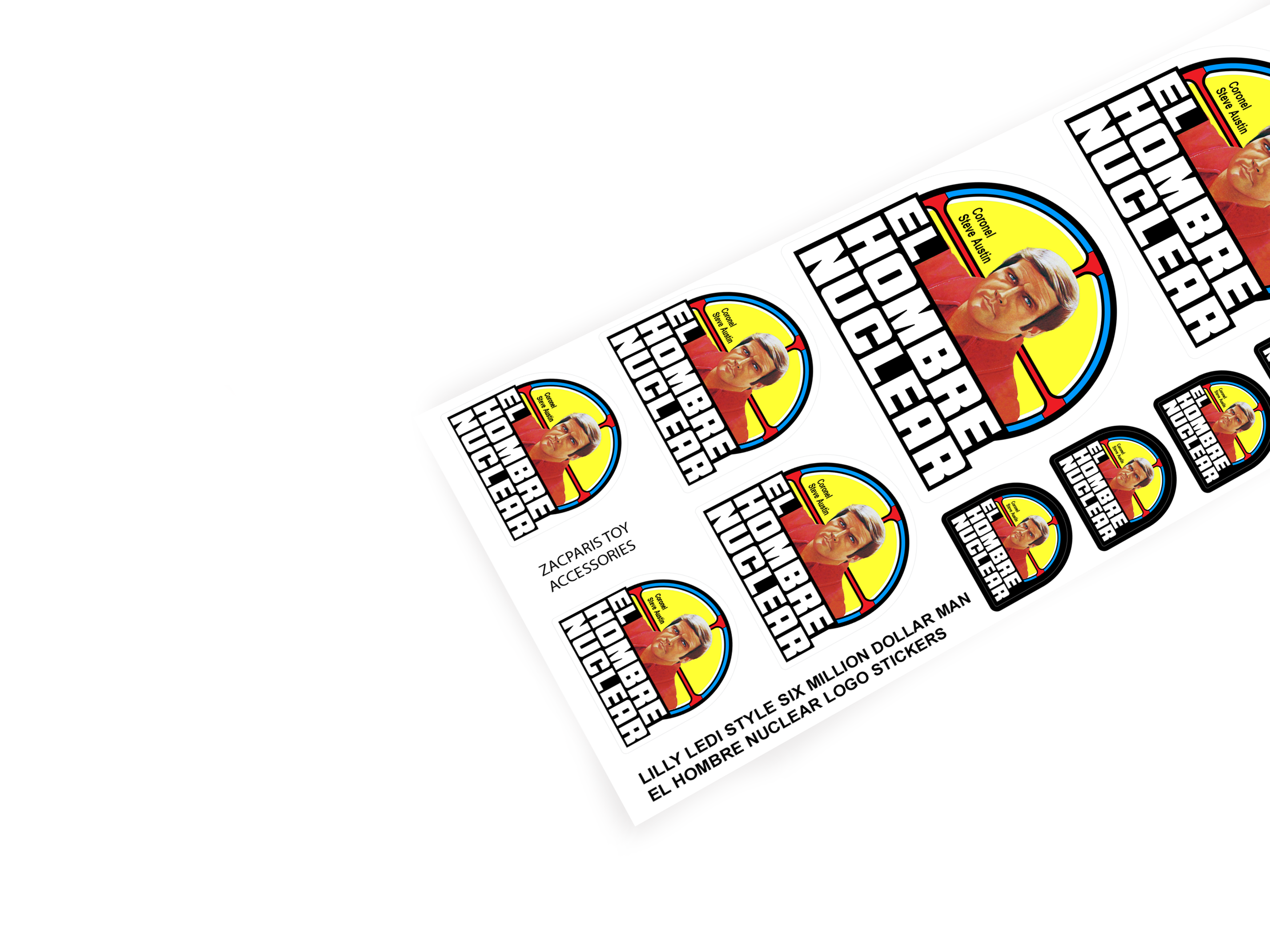 LILY LEDI SIX MILLION DOLLAR MAN SMDM EL HOMBRE Classic Logo and chest suit stickers