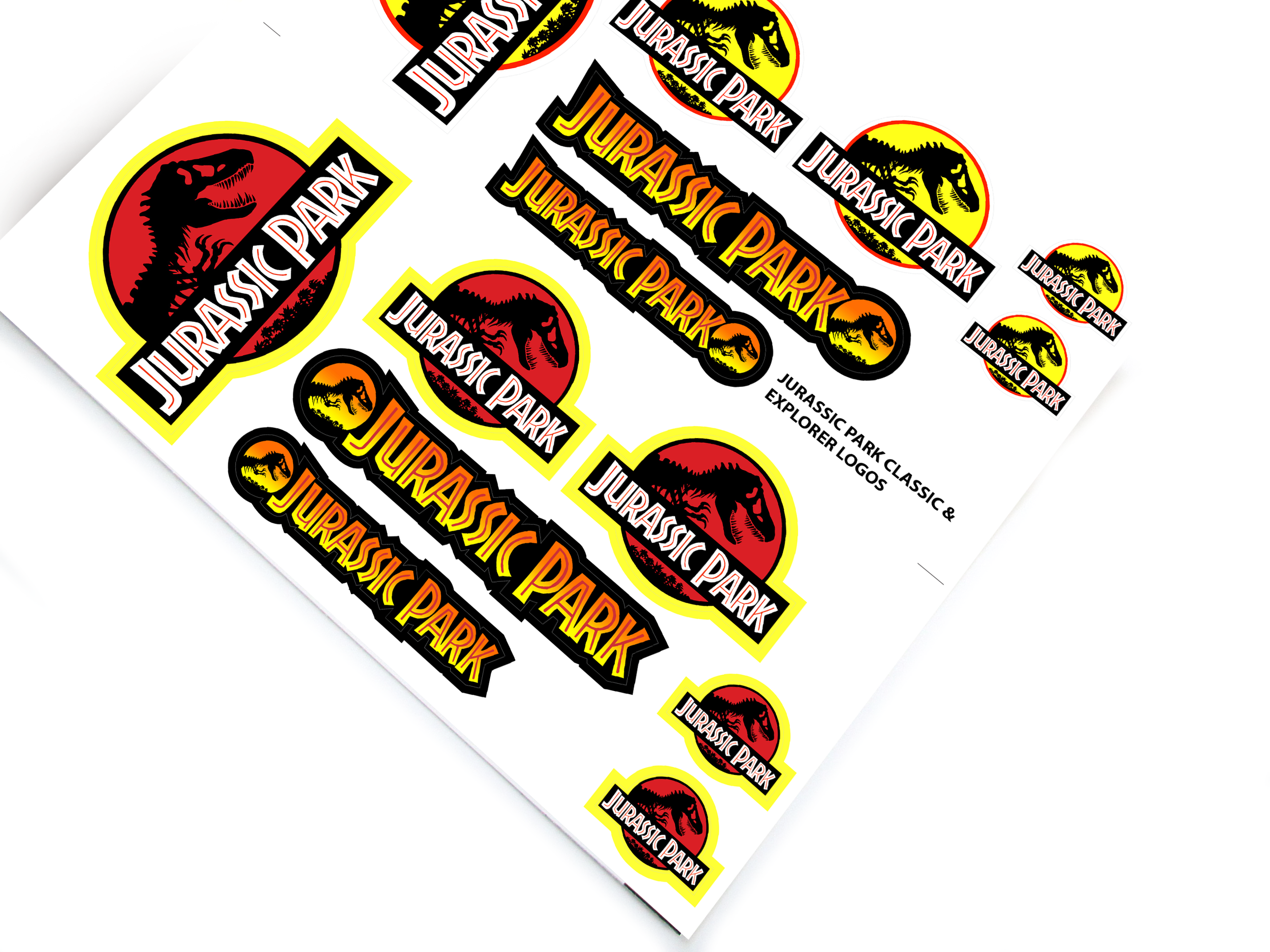 Jurassic Park Classic and Explorer Logo stickers