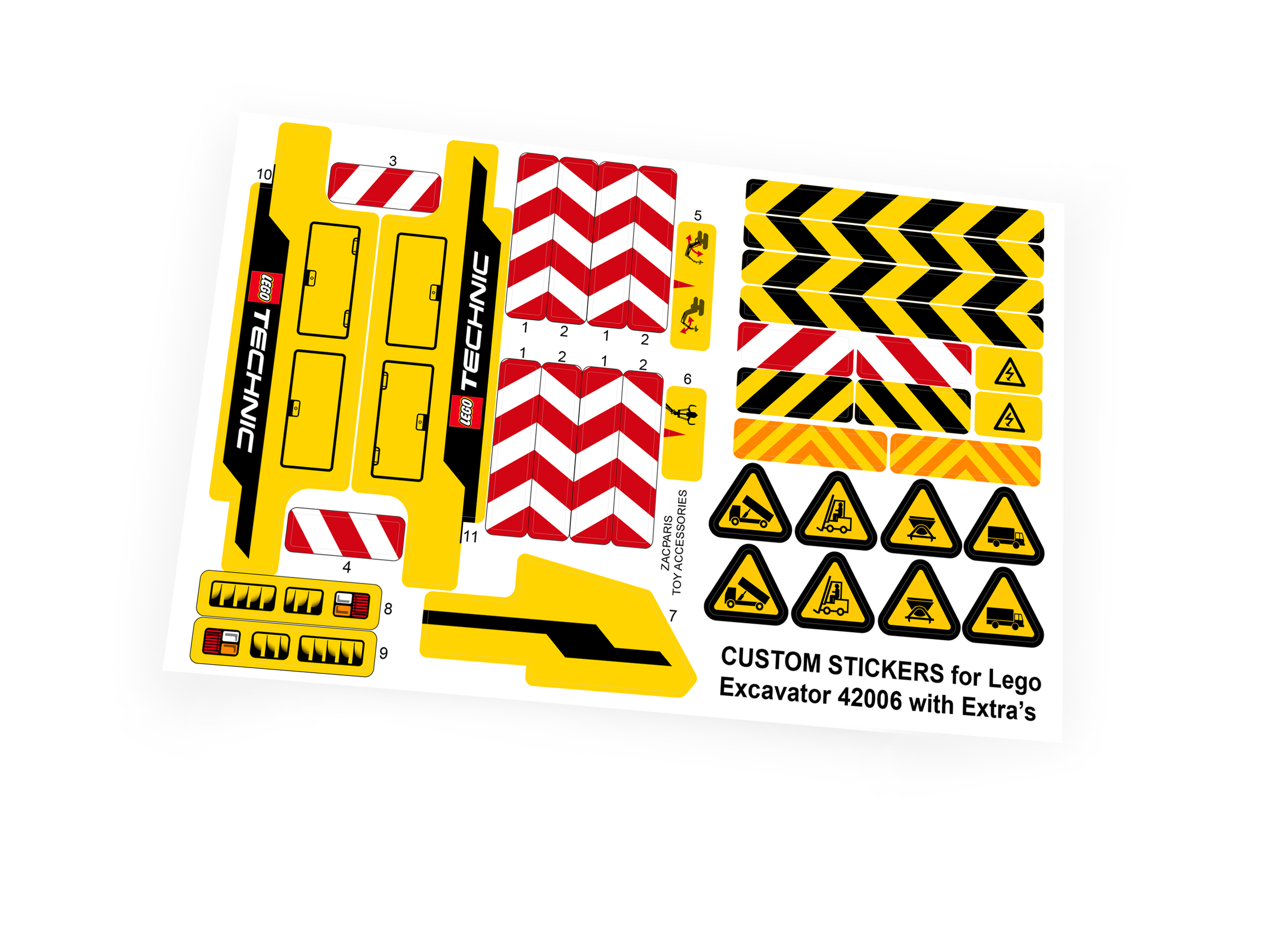 Custom stickers for Set 42006 Excavator with Bonus!
