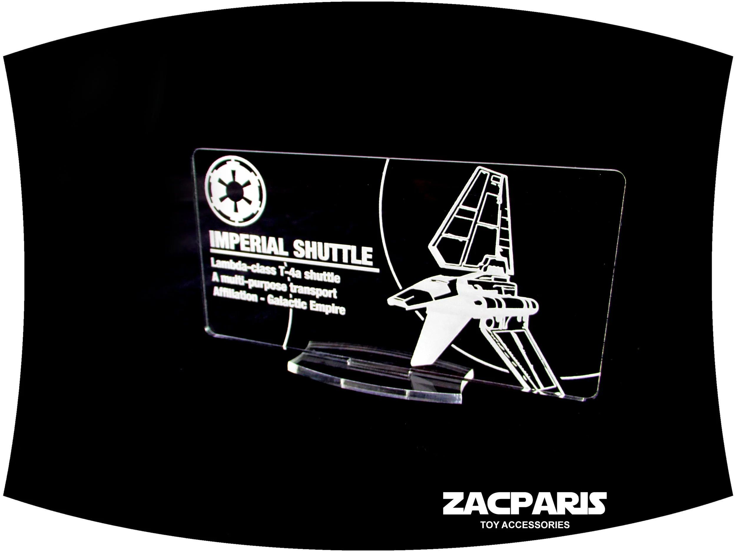Display plaque for Star Wars Imperial Shuttle Kenner Hasbro & Lego