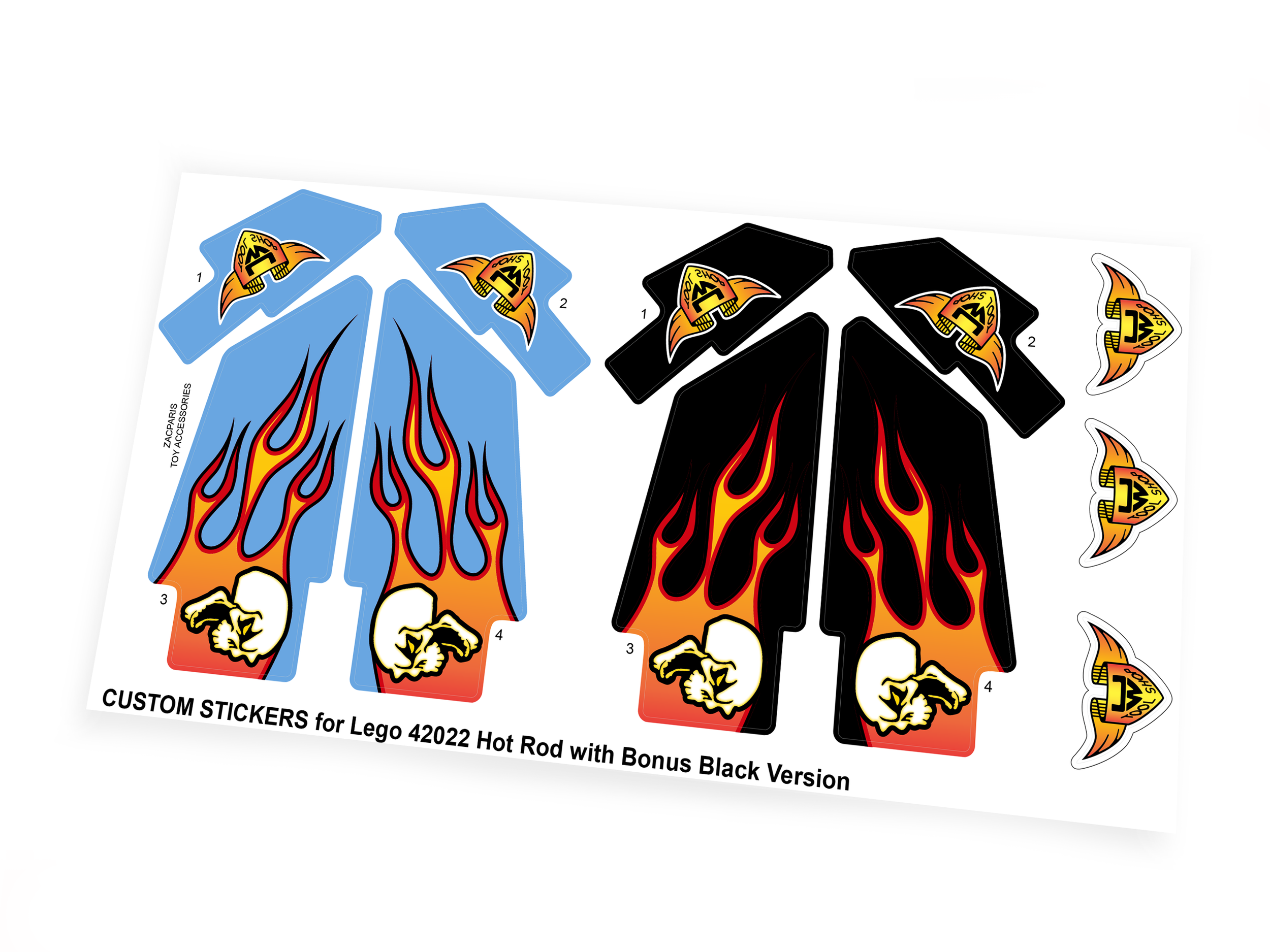 Custom stickers for Set 42022 Hot Rod with Bonus!