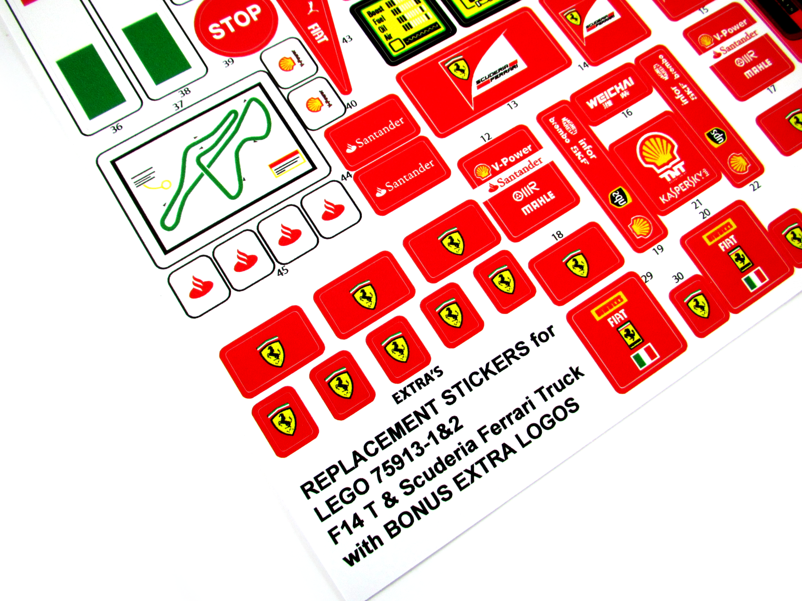 Lego 75913 F14 T & Scuderia Ferrari Truck stickers