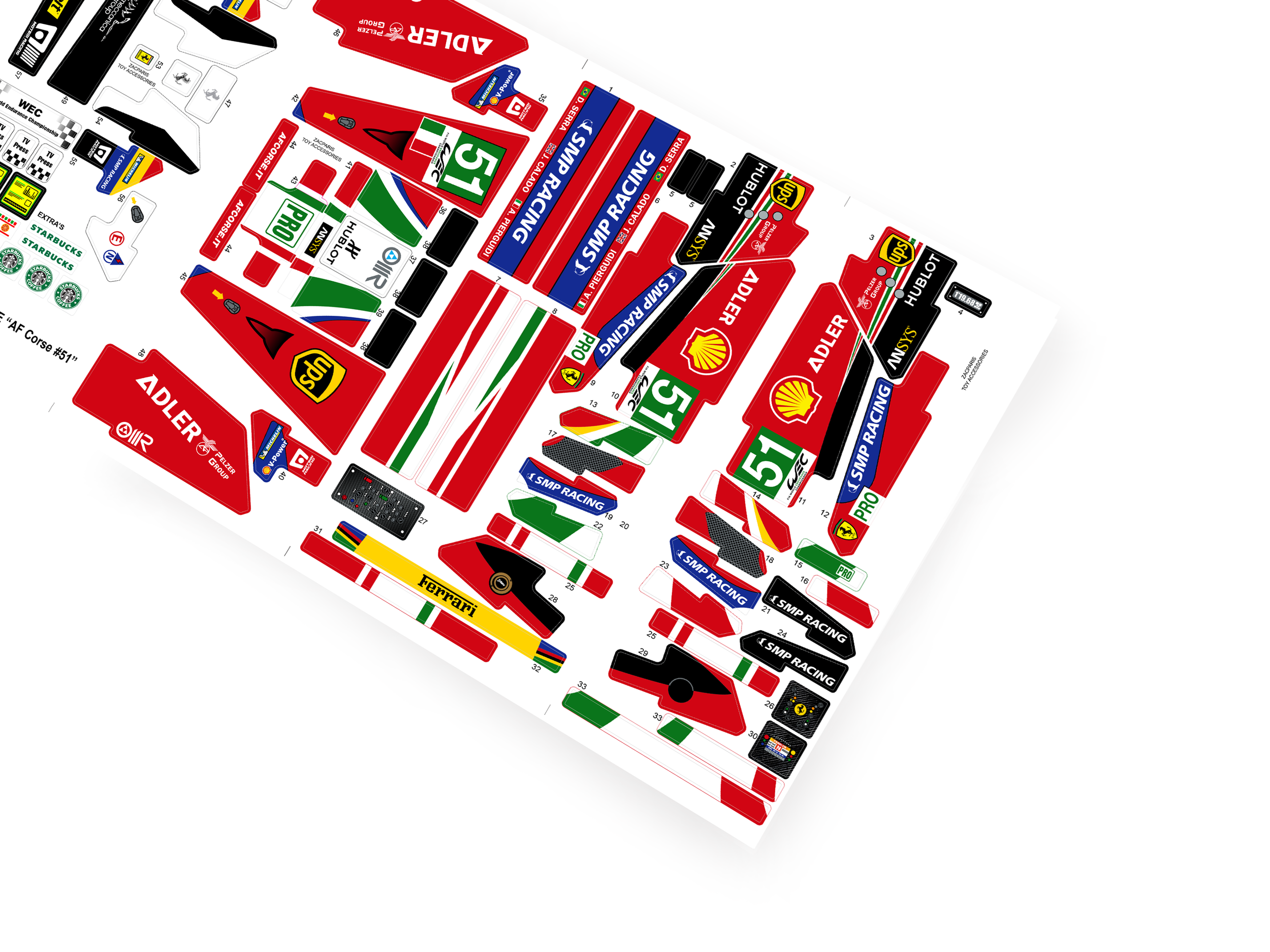 Lego 42125 Ferrari 488 GTE “AF Corse #51” sticker