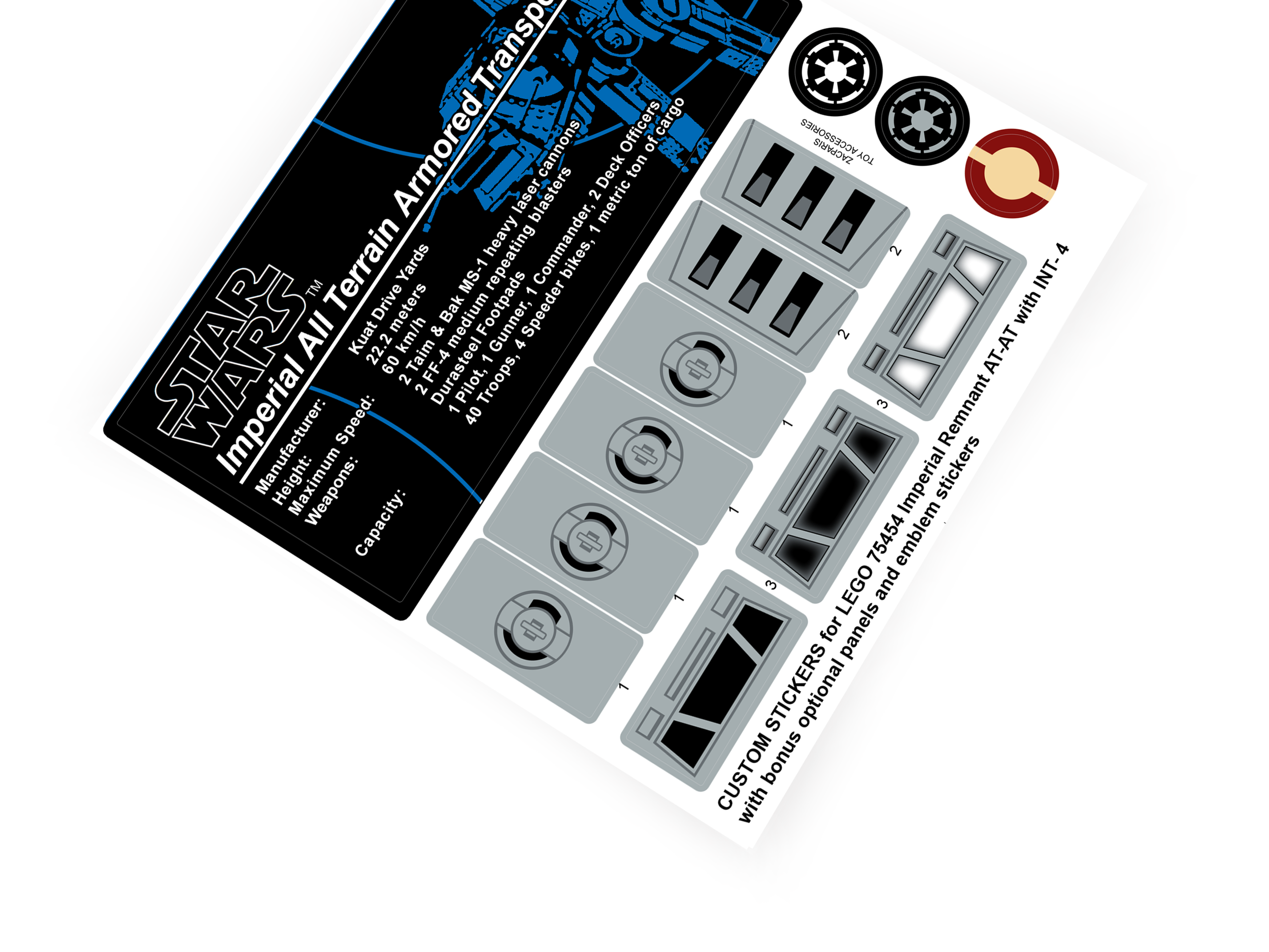 Lego 75454 AT-AT Imperial Remnant stickers