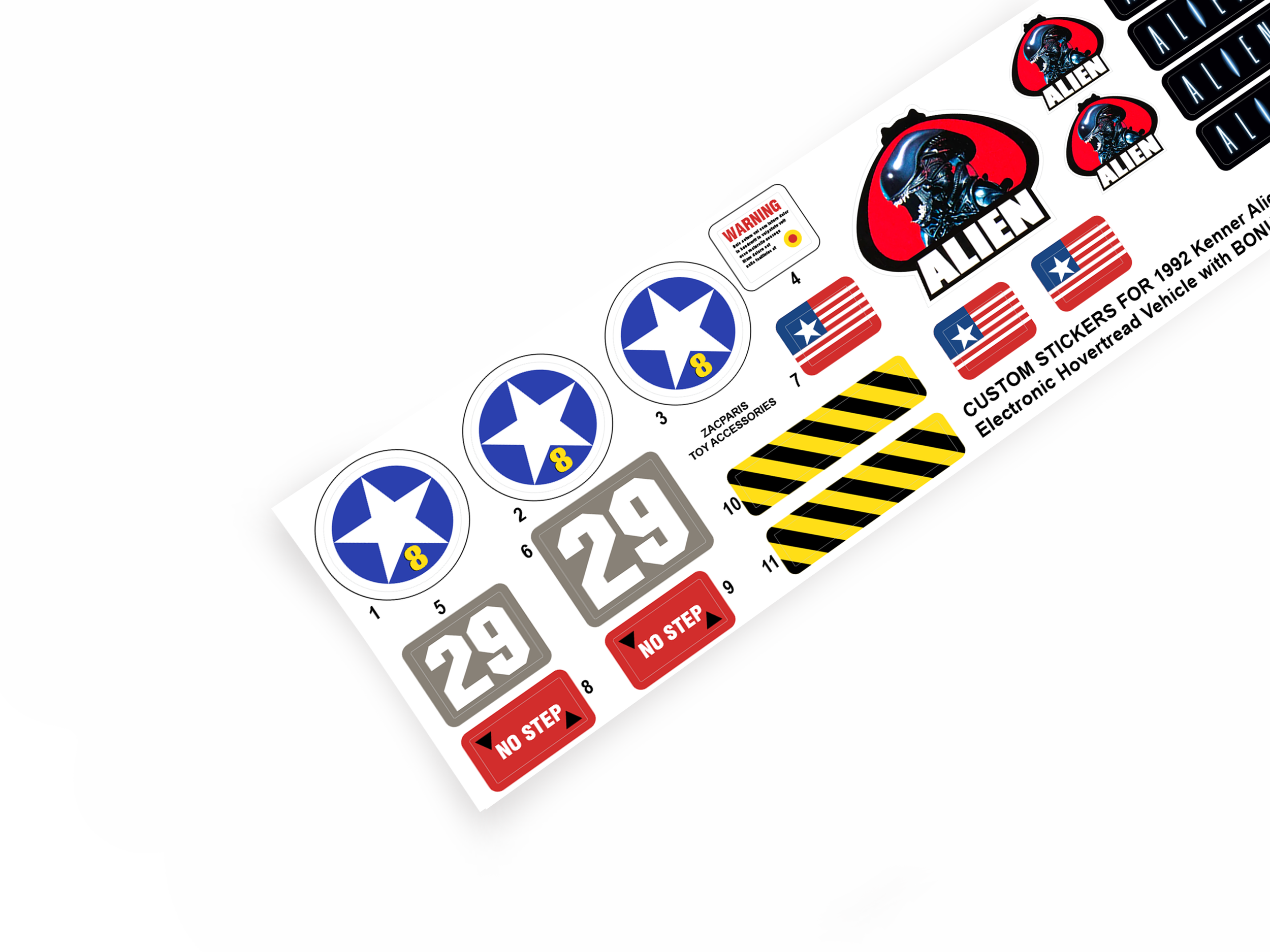 Kenner Aliens 1994 Hovertread stickers