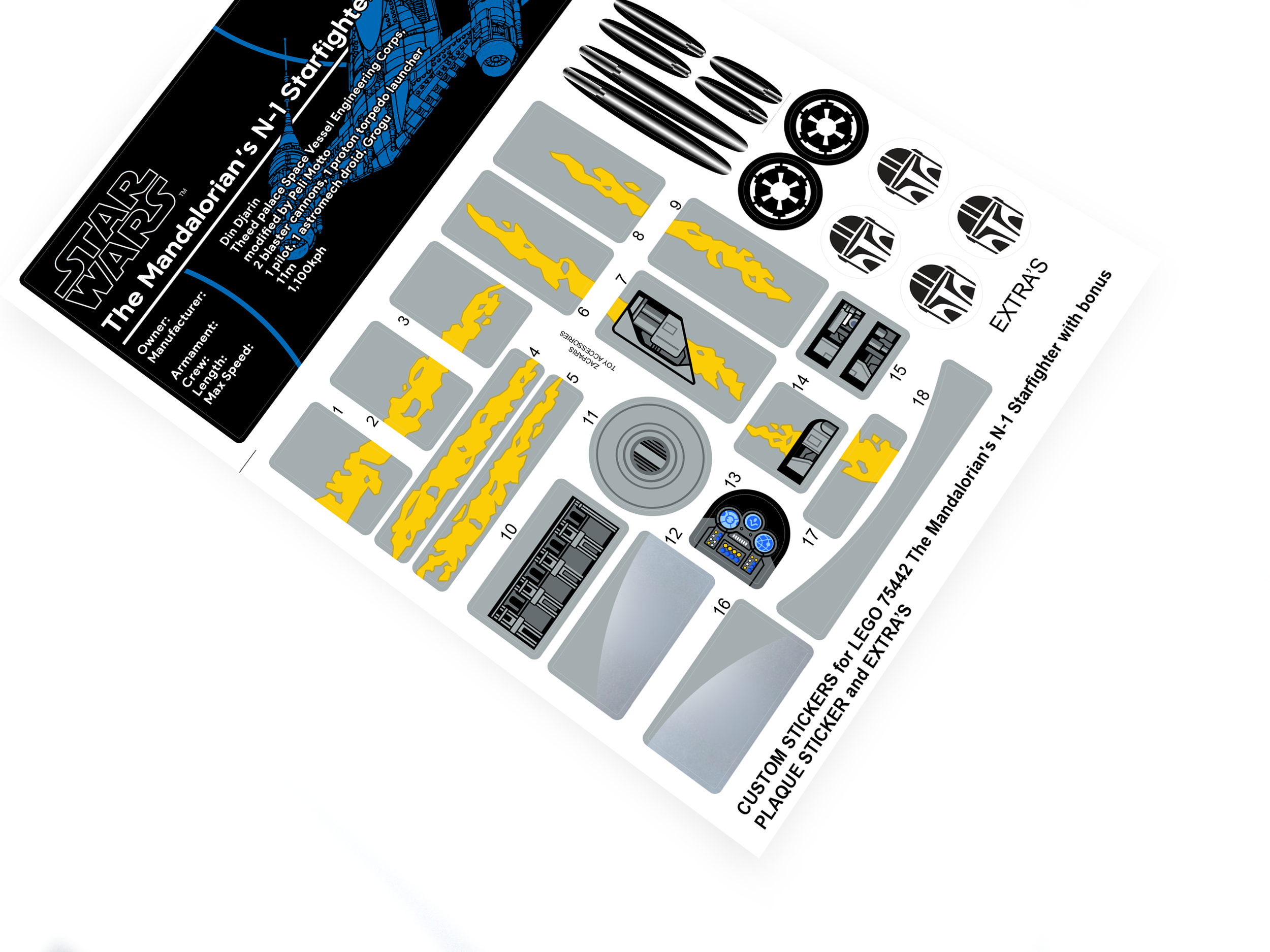 Lego 75442 The Mandalorian's N-1 Starfighter sticker