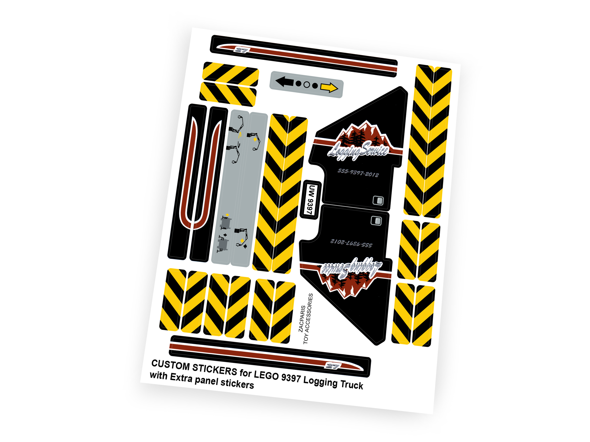 Custom stickers for Set 9397 Logging Truck with Bonus!