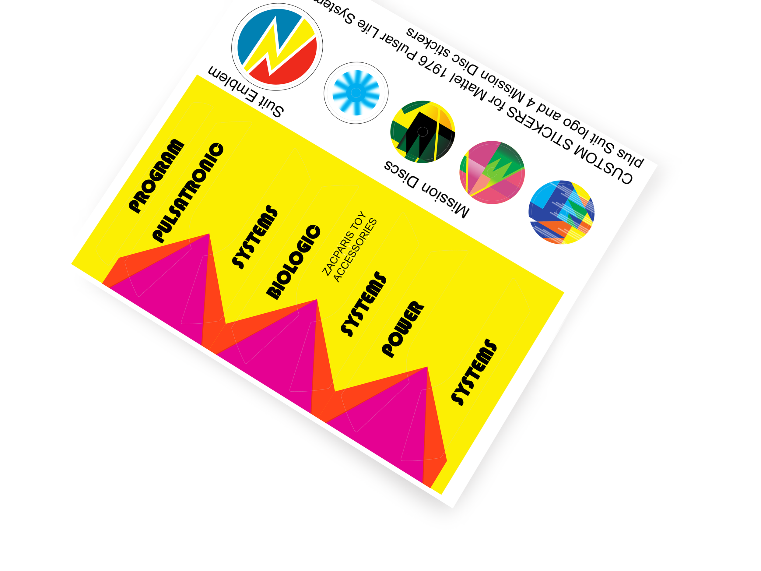 Mattel 1976 Pulsar Life Systems Center stickers