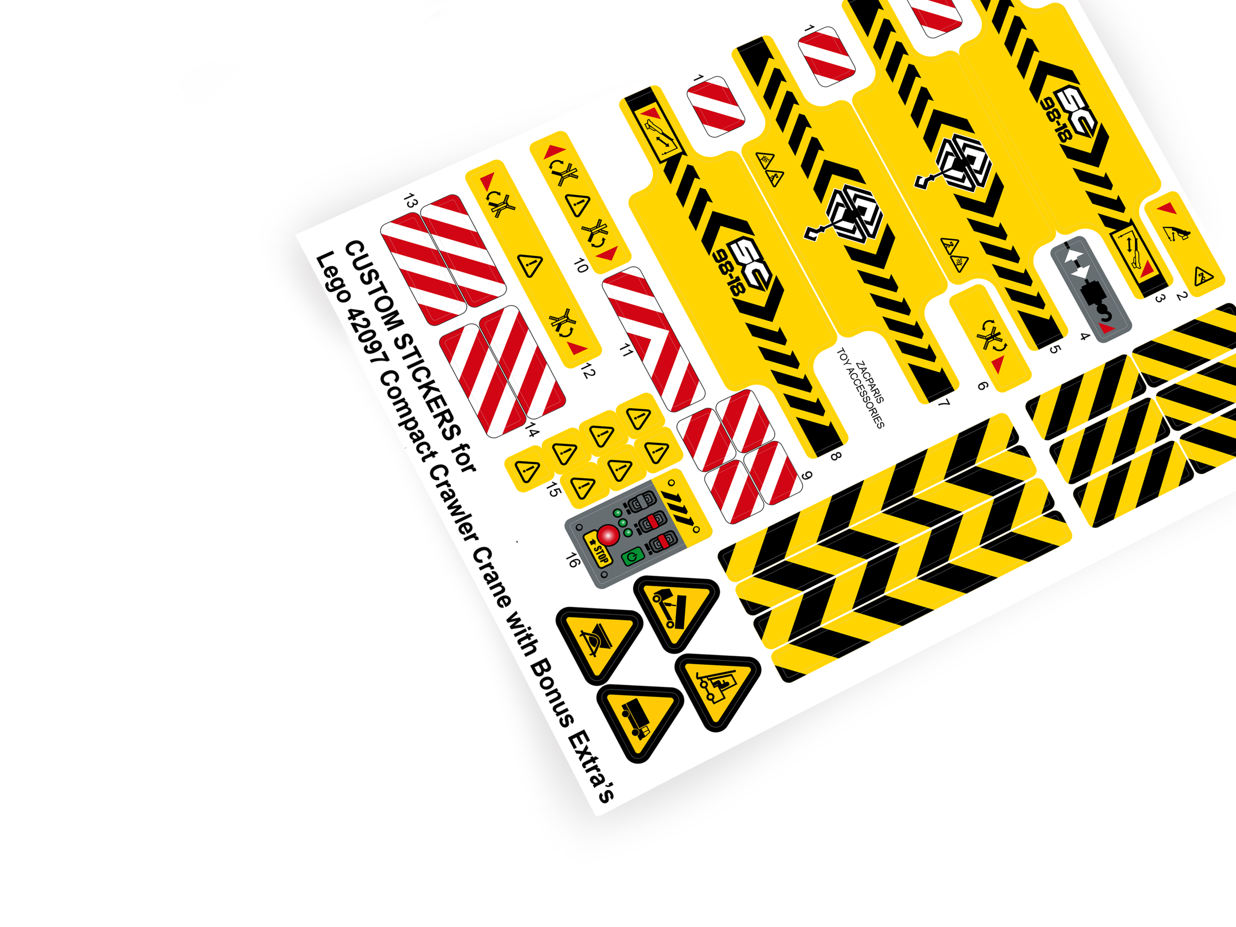 Lego 42097 Compact Crawler Crane sticker sheet