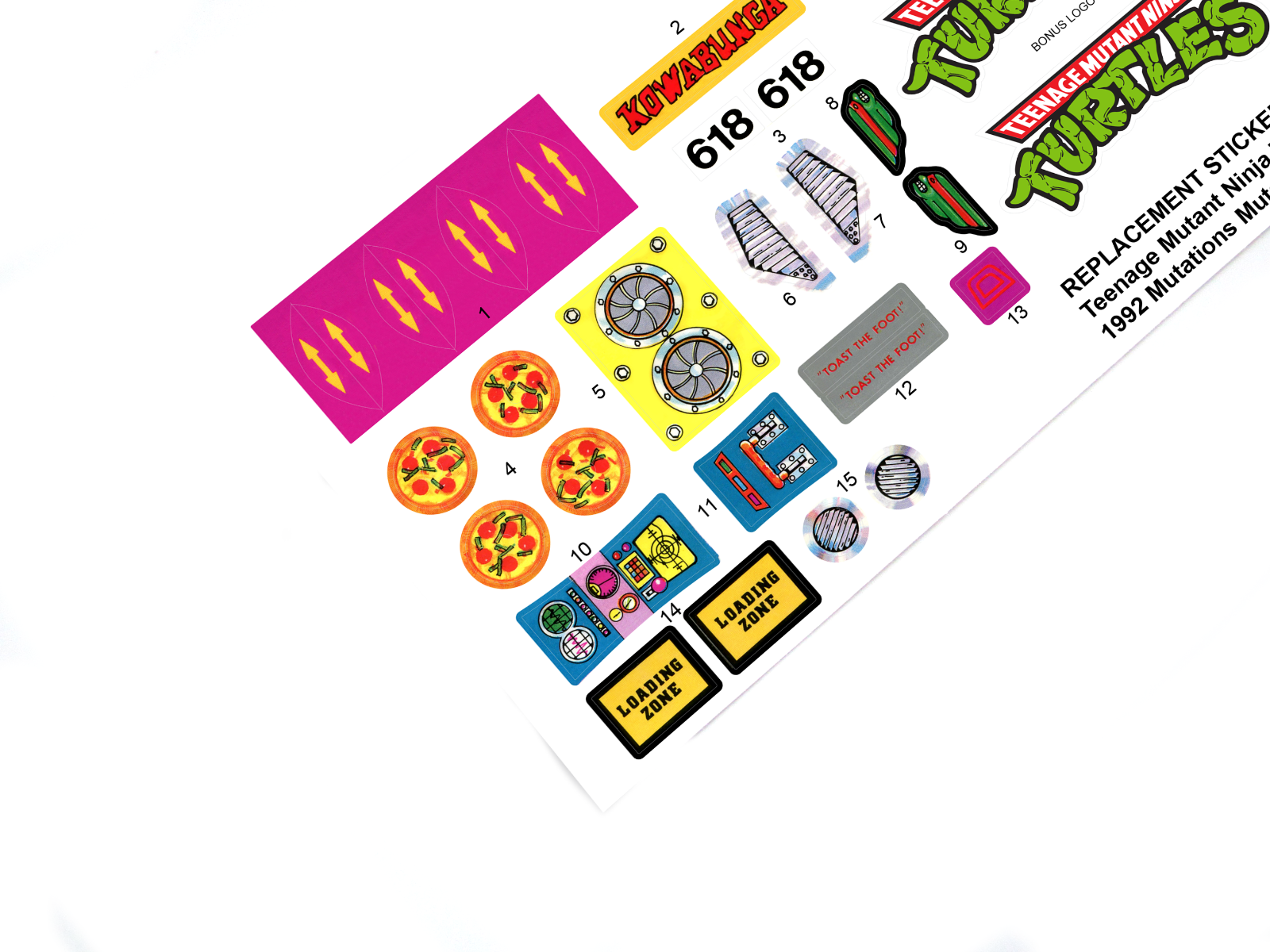 TMNT Teenage Mutant Ninja Turtles Turtle Mutations Muta-Bike stickers