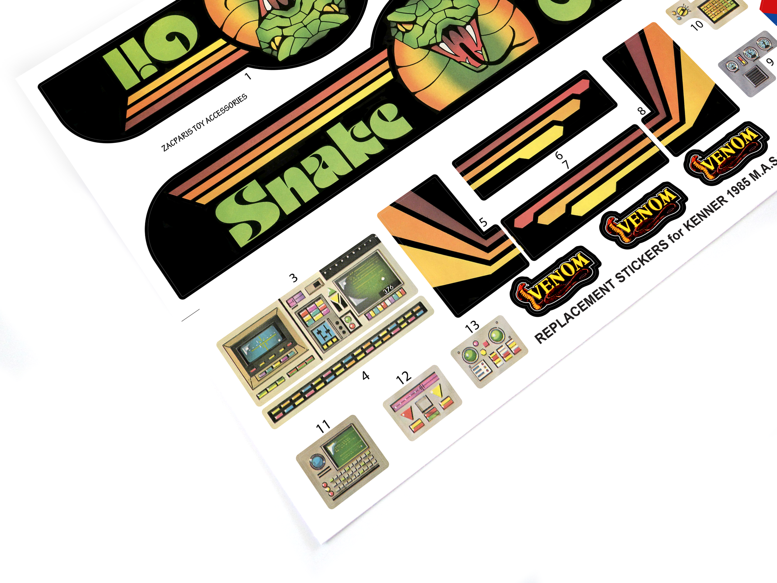 Kenner M.A.S.K Outlaw stickers