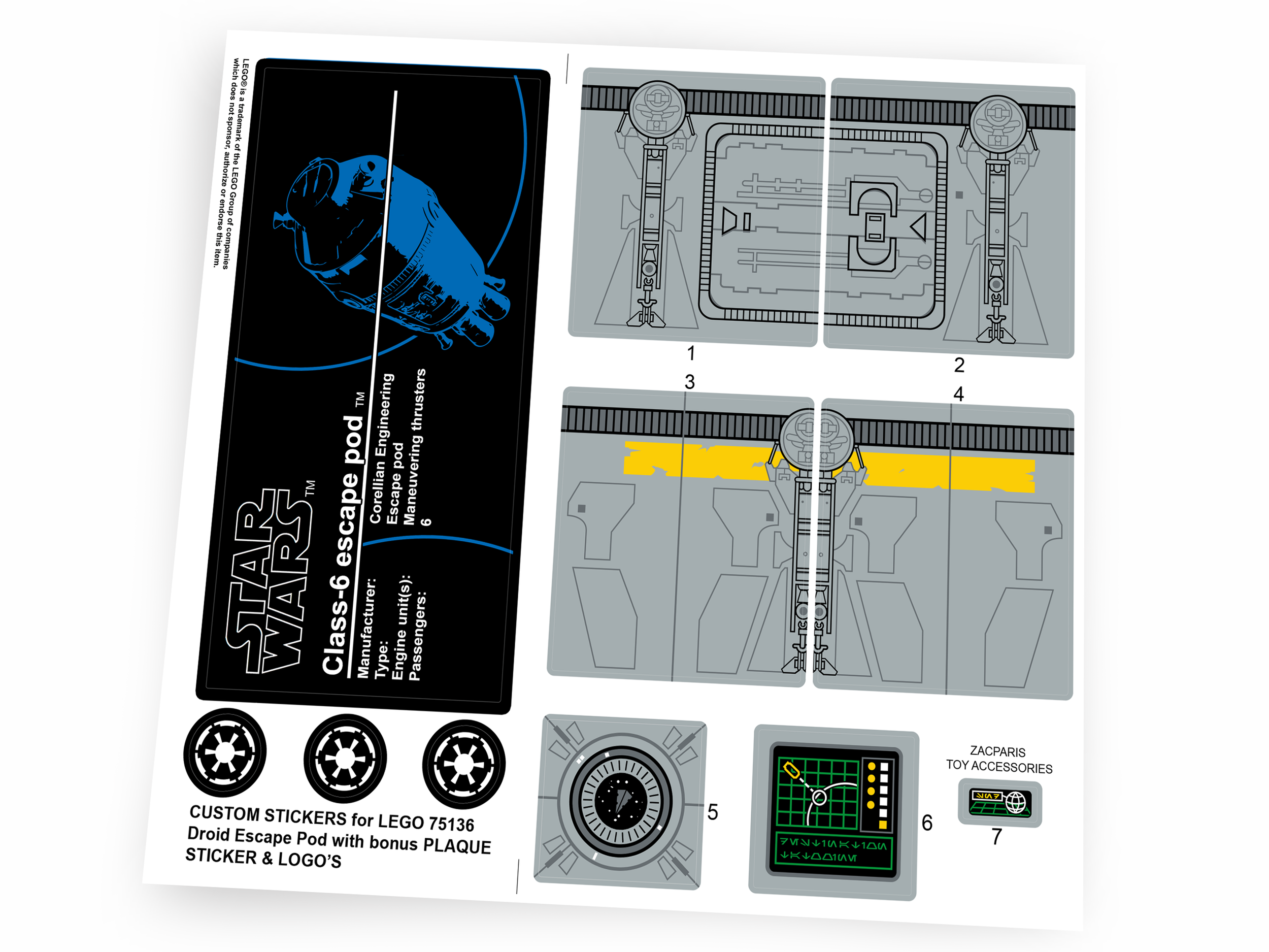 Lego 75136 Droid Escape stickers