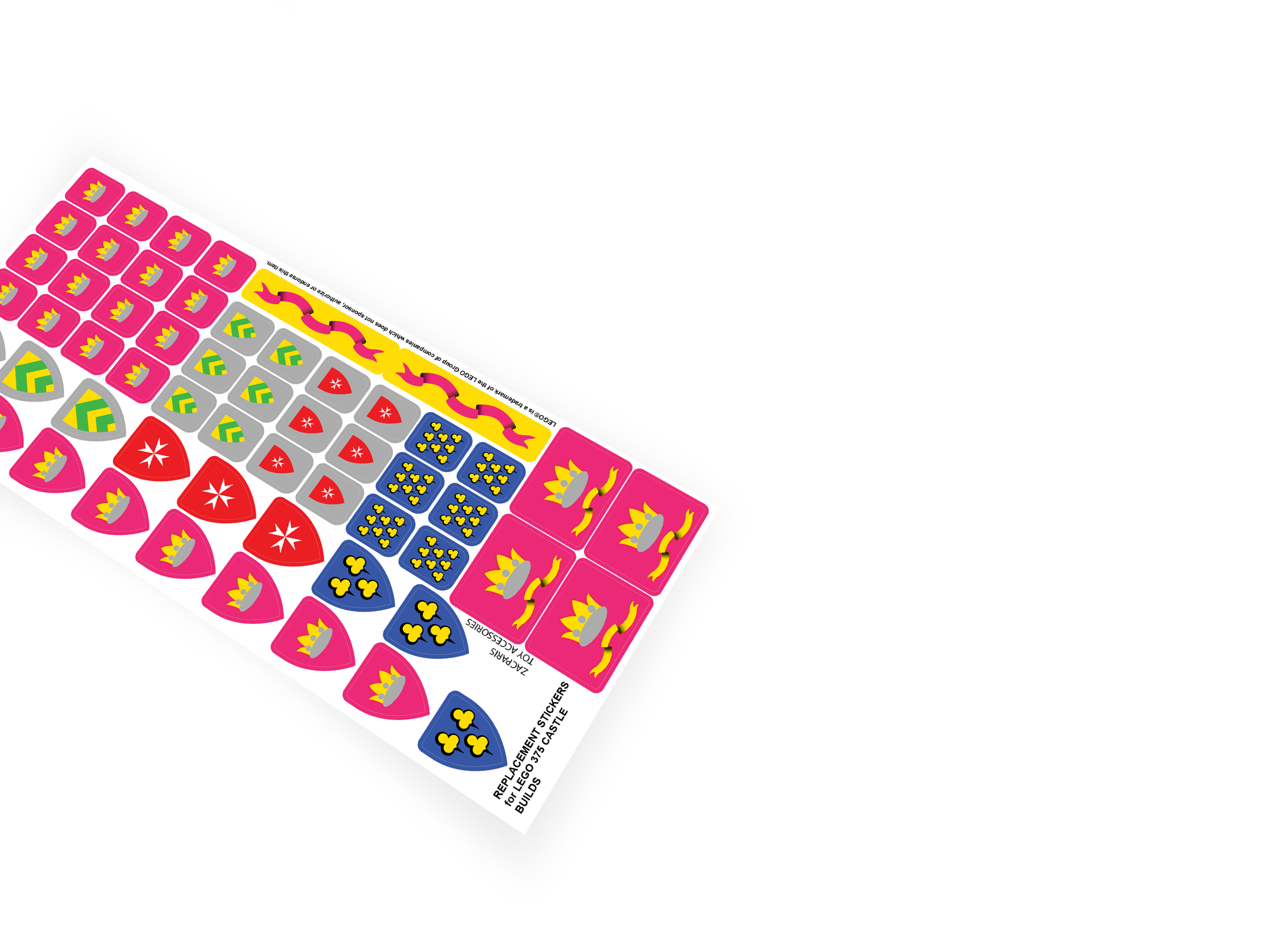 Lego 375 Castle minifig stickers