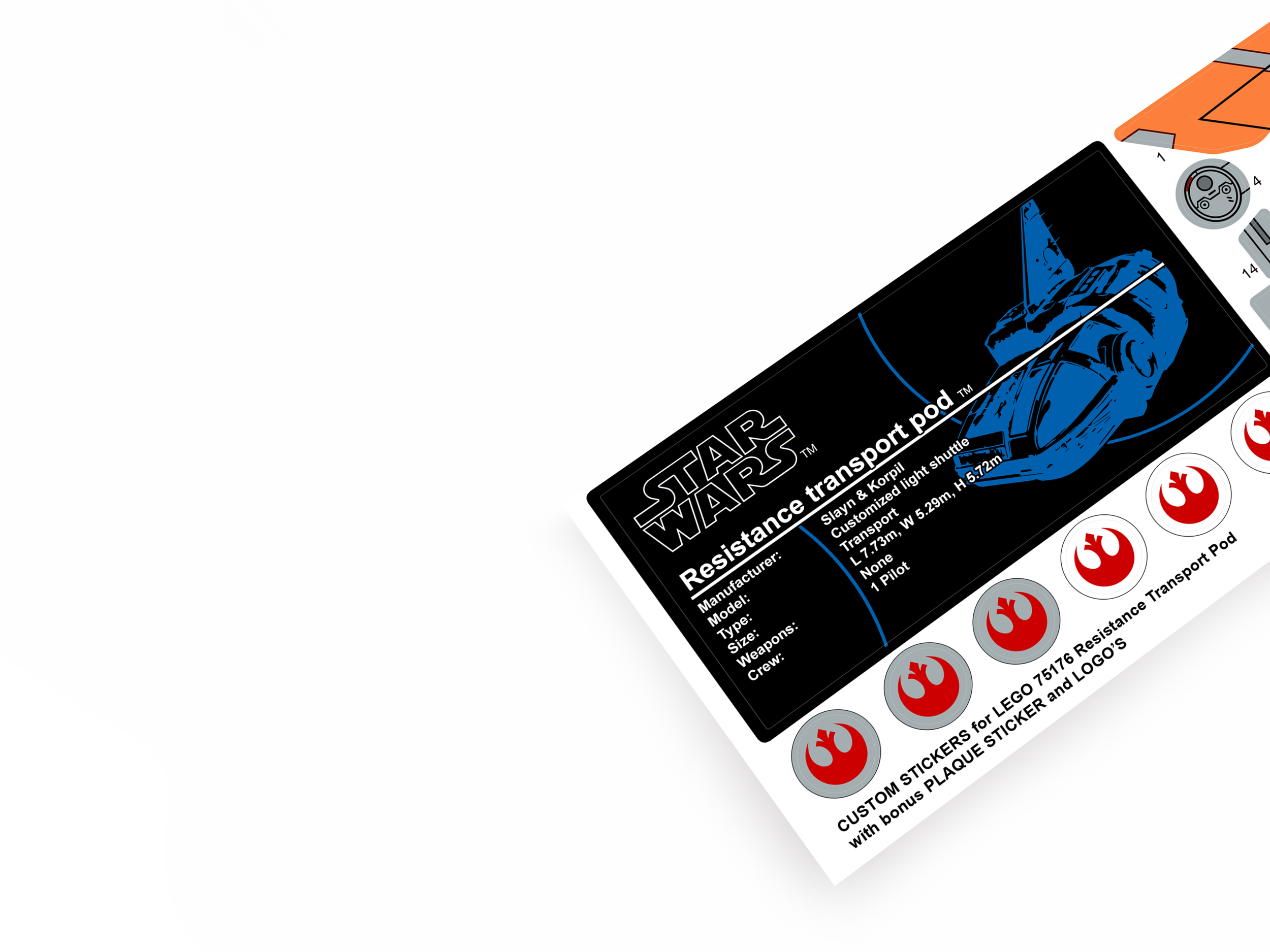Lego 75176 Resistance Transport Pod sticker
