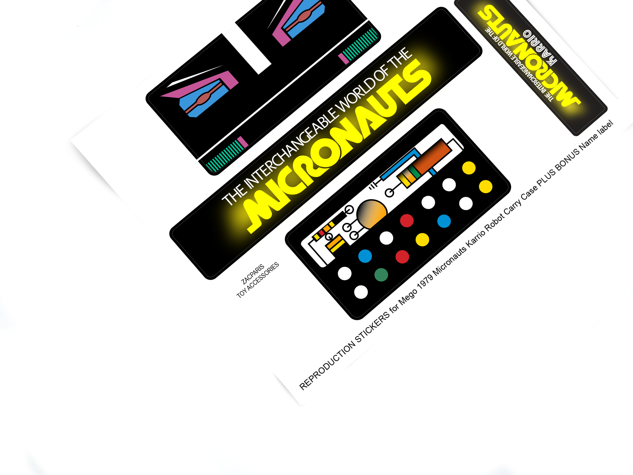 Mego 1979 Microman Micronauts Karrio Robot Carry Case stickers