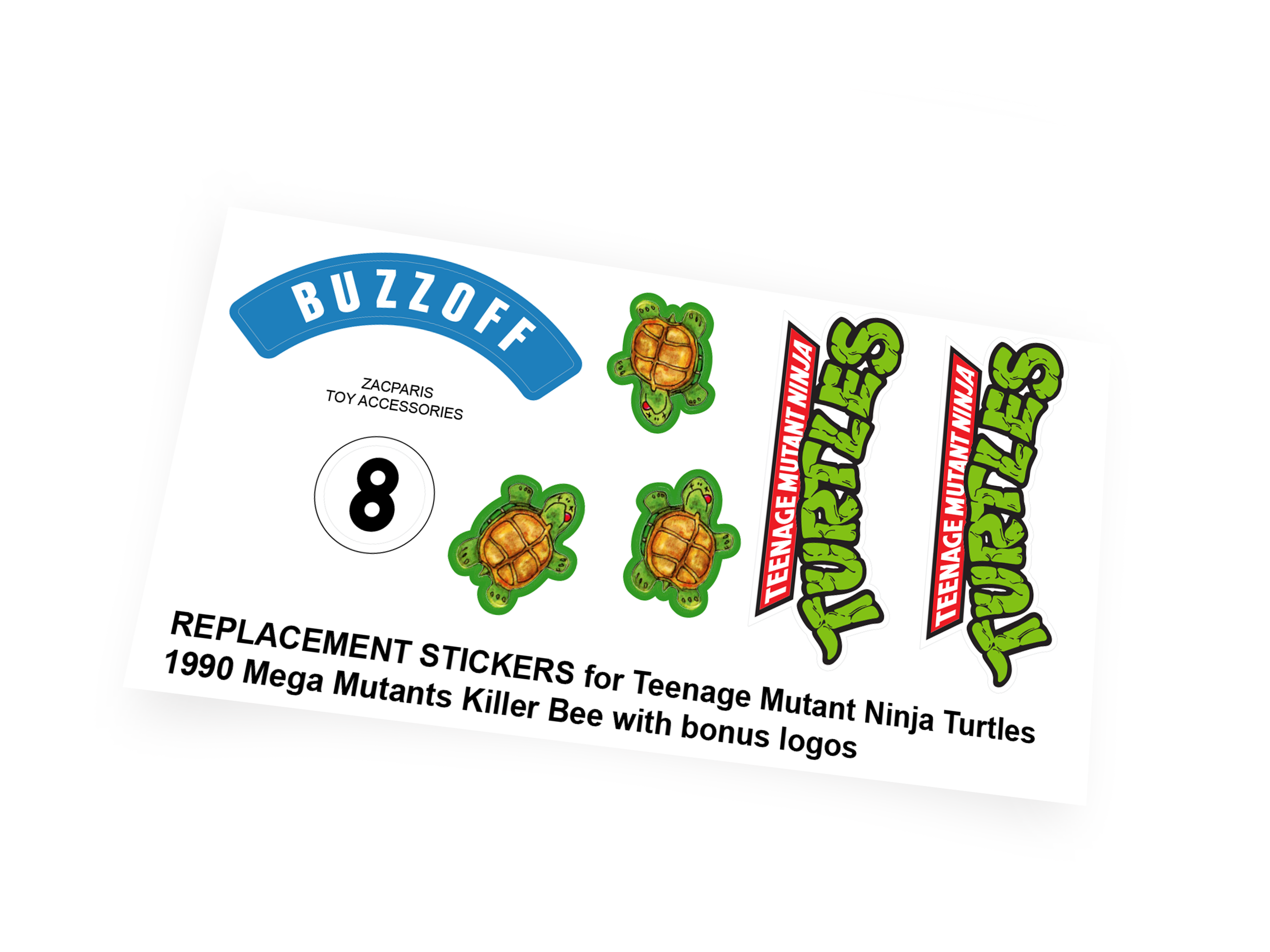 Playmates 1990 TMNT Teenage Mutant Ninja Turtles Killer Bee stickers