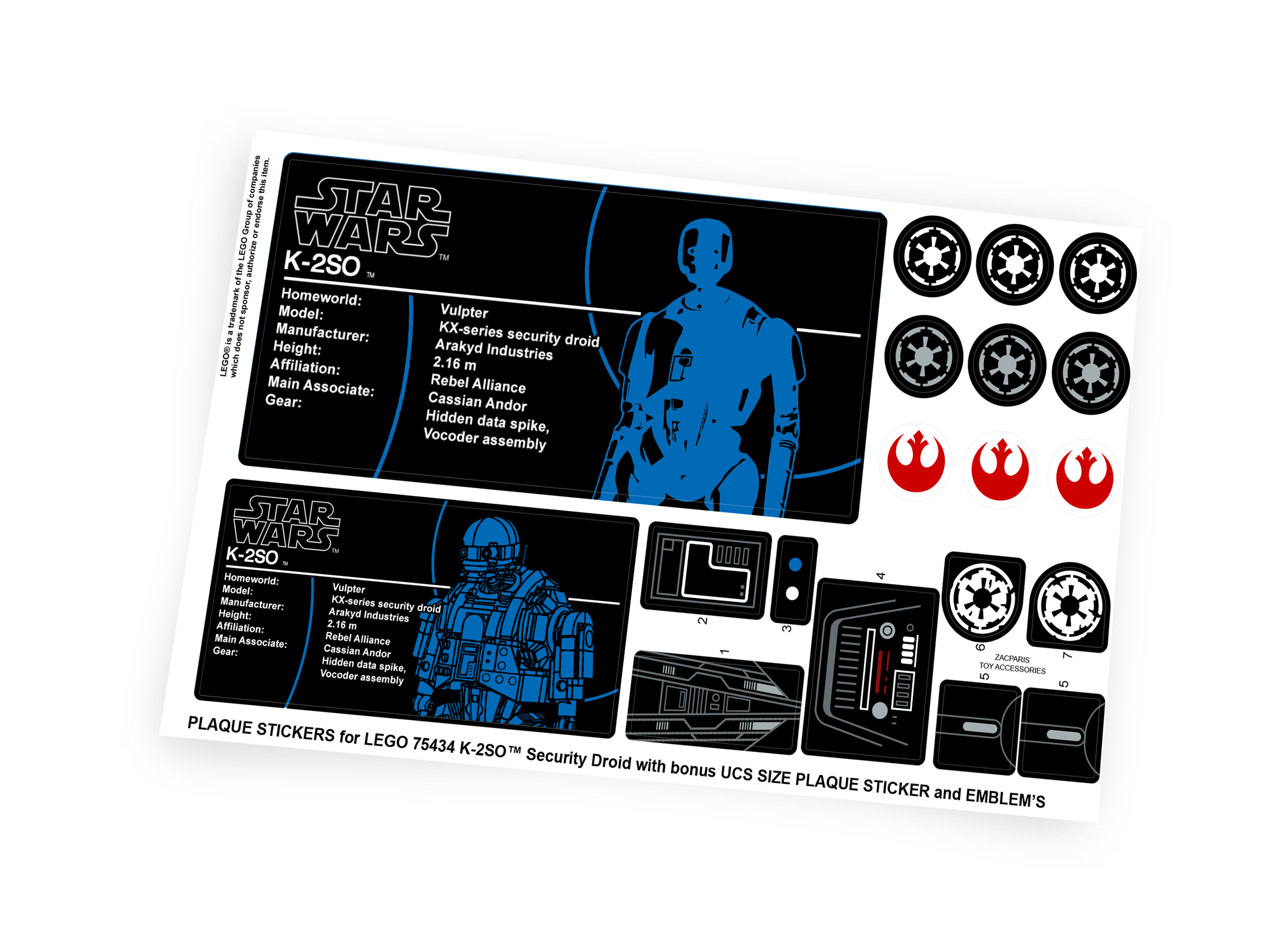 Lego 75434 K-2SO Security Droid sticker