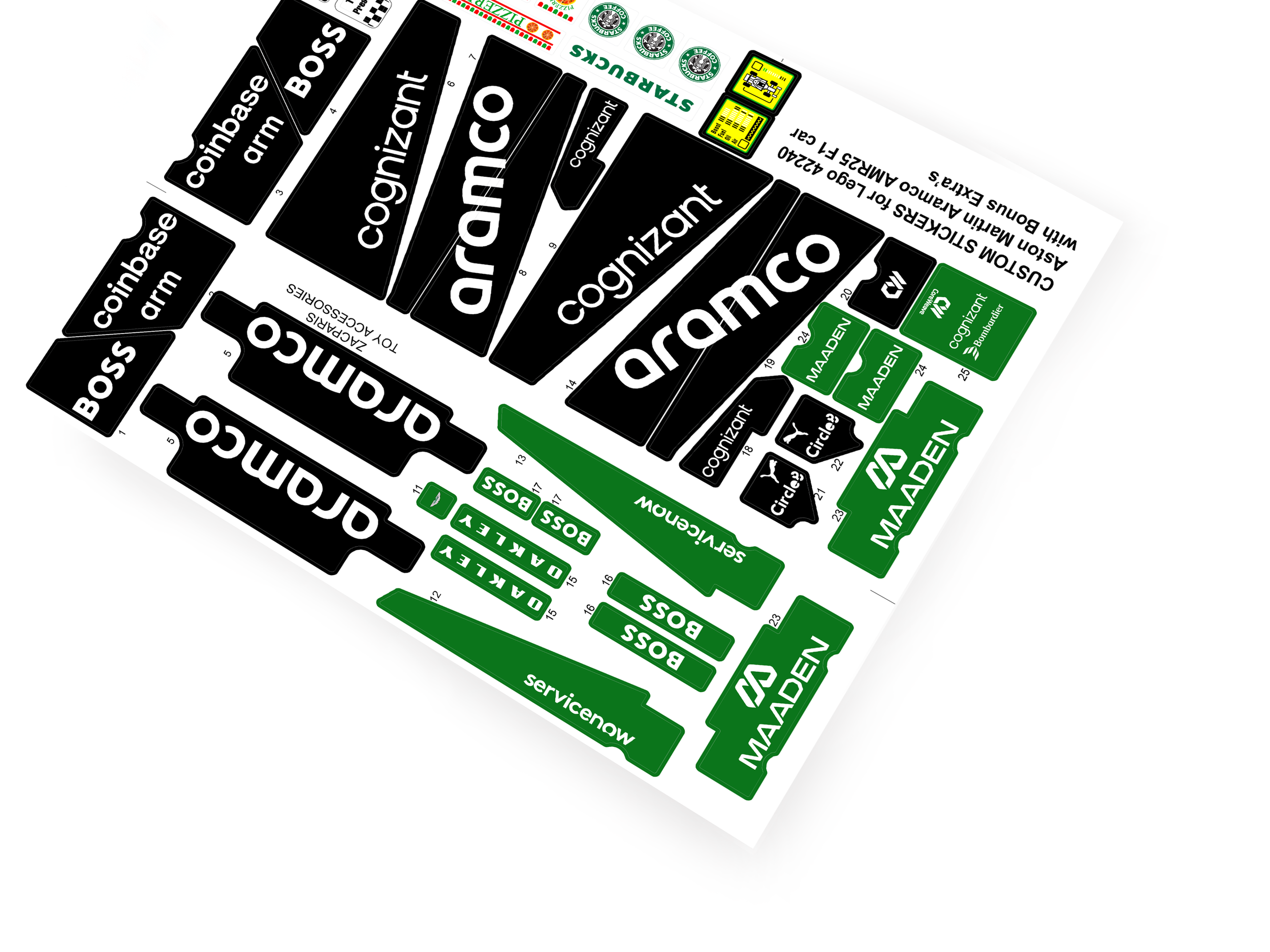 Lego 42240 Aston Martin Aramco AMR25 F1 sticker