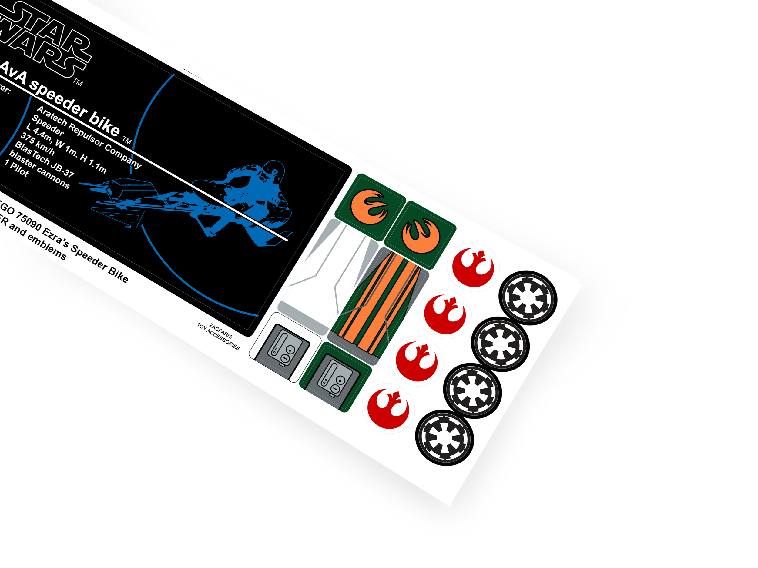 Lego 75090 Ezra's Speeder Bike stickers